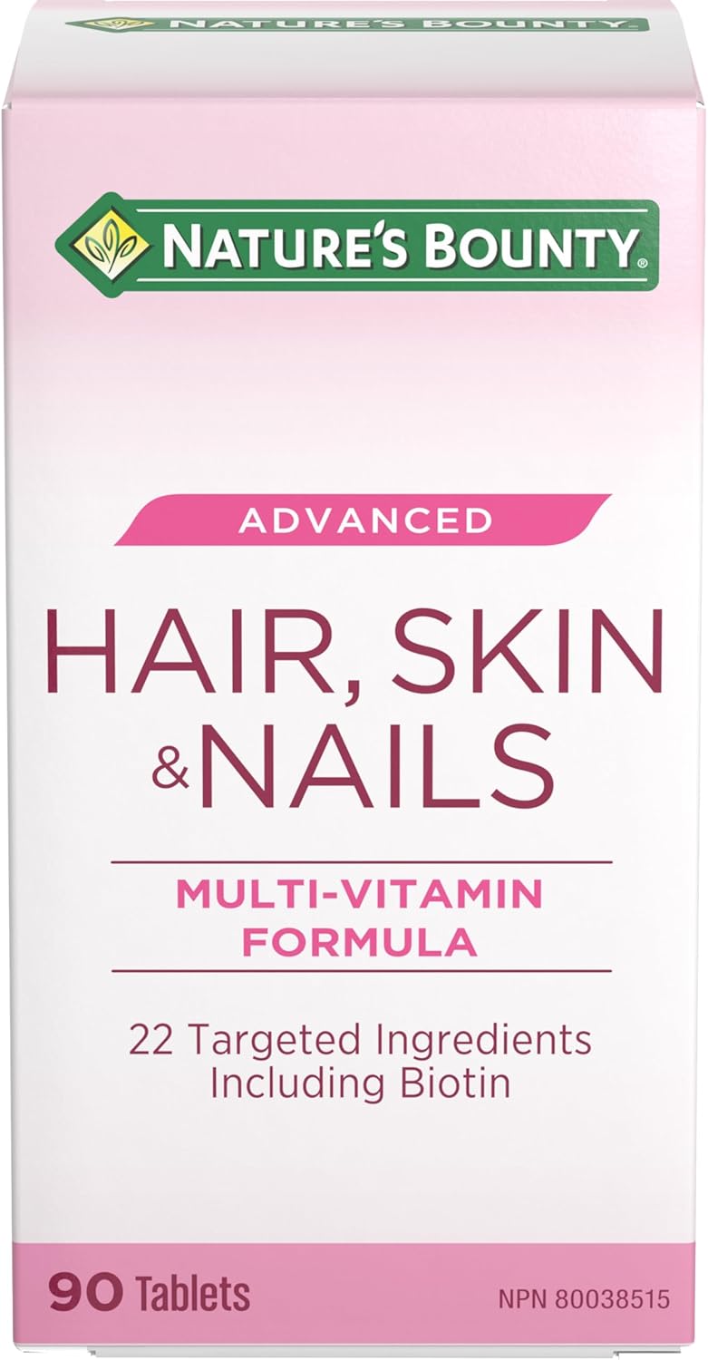 NATURE’S BOUNTY Hair, Skin & Nails Advanced, Maintains Structure Of Hair, Skin & Nails, 22 Targeted Ingredients Including Biotin, An antioxidant for the maintenance of good health. Maintain hair, skin and nail structure. Tablets, 163 g NATURE’S BOUNTY Hair, Skin & Nails Advanced, Maintains Structure Of Hair, Skin & Nails, 22 Targeted Ingredients Including Biotin, An antioxidant for the maintenance of good health. Maintain hair, skin and nail structure. Tablets, 163 g