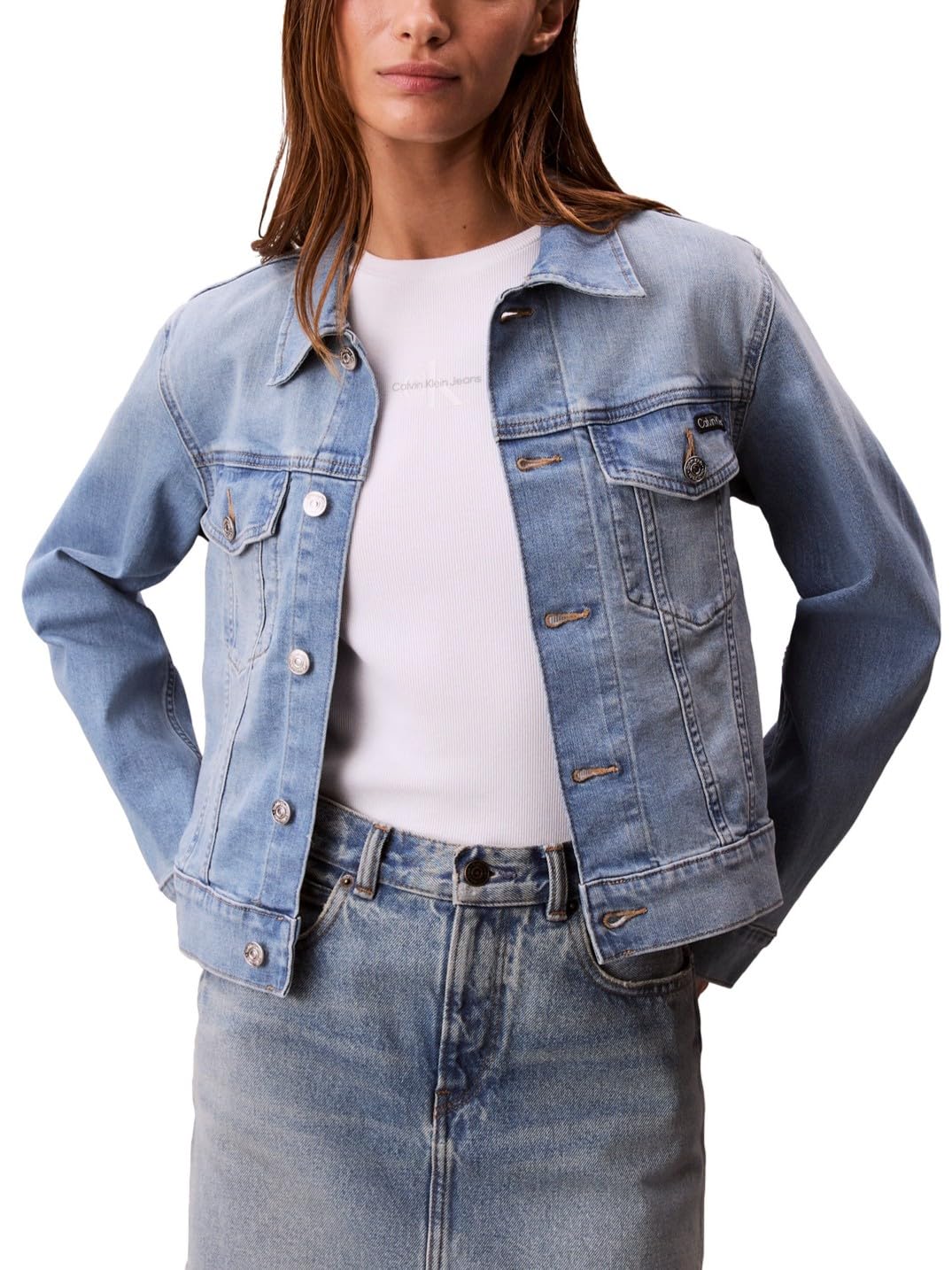 Calvin Klein Women's Classic Denim Trucker Jacket