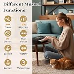 Costzon 61 Key Piano Clavier, Piano numérique électrique avec support & Banc, clés lumineuses, 200 Rythmes/Tonnes, Casques, Microphone, Sticker note, Piano Portable Clavier pour Débutants Adultes (Noir)