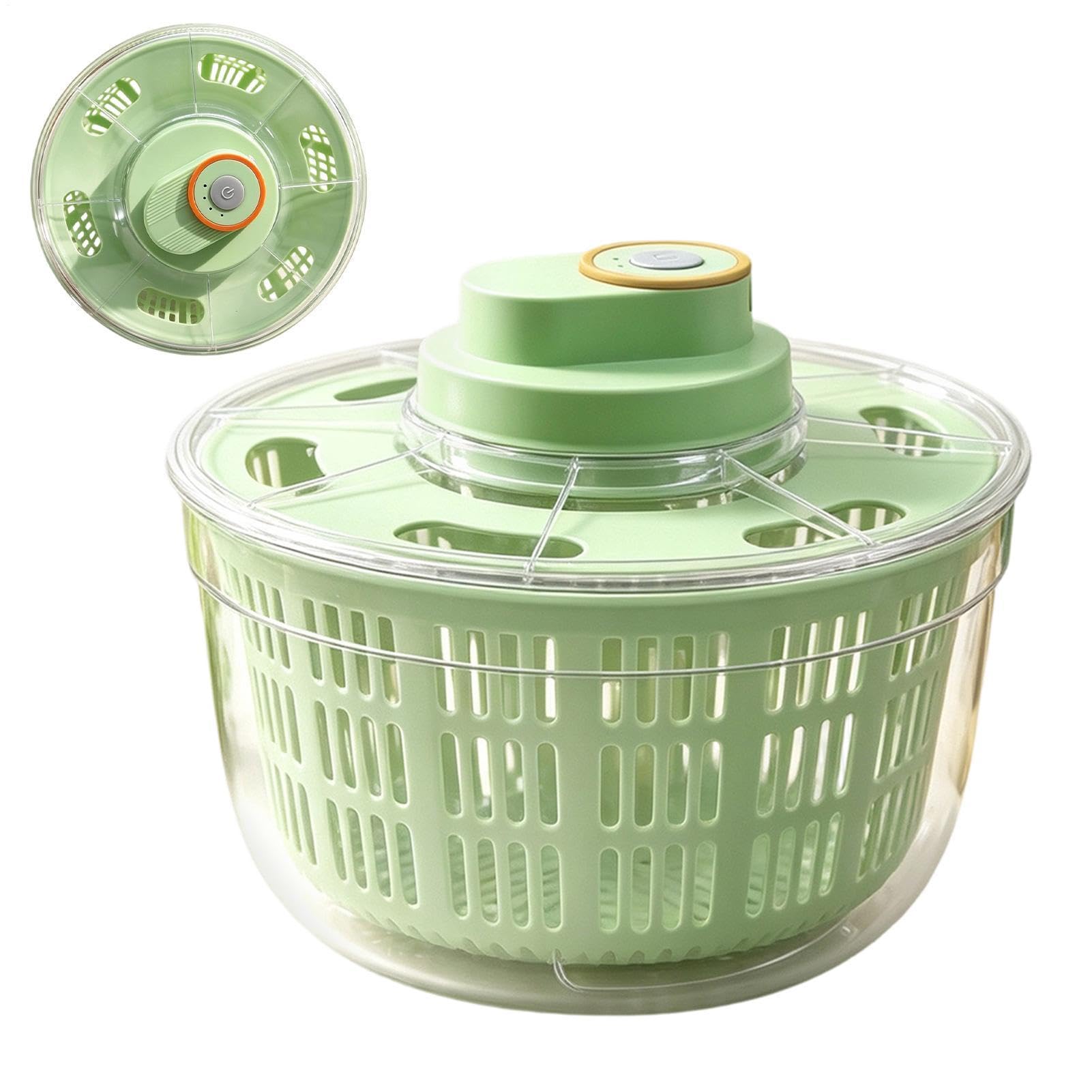 Essoreuse À Salade Électrique Lavage Grande Capacité Haute Vitesse | Essoreuse À Laitue Portative Et Laveuse De Salade Pour Laitue Carotte Cuisine Préparation
