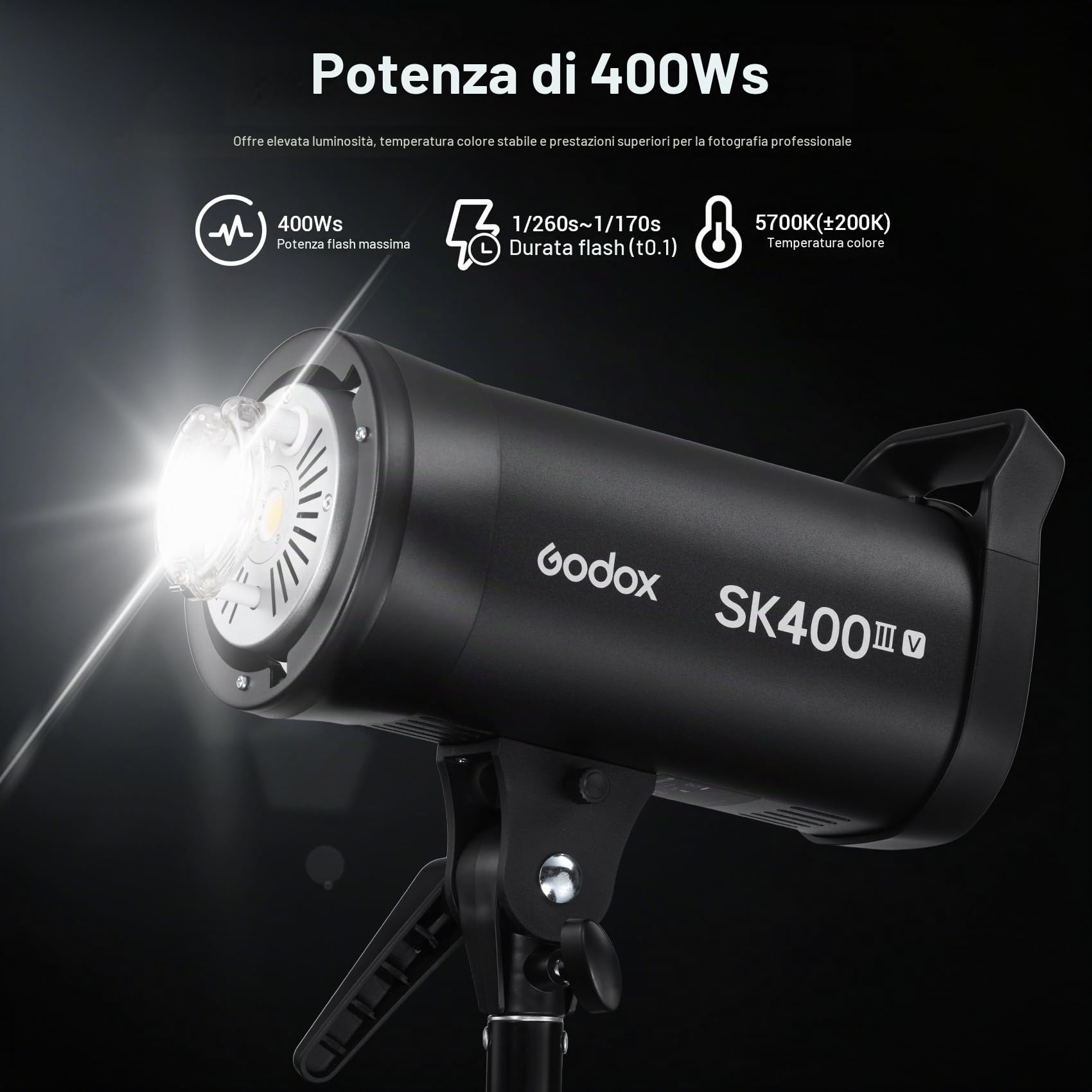 GODOX SK400III-V Flash da Studio, SK400IIIV 400Ws GN65 Strobe Luce