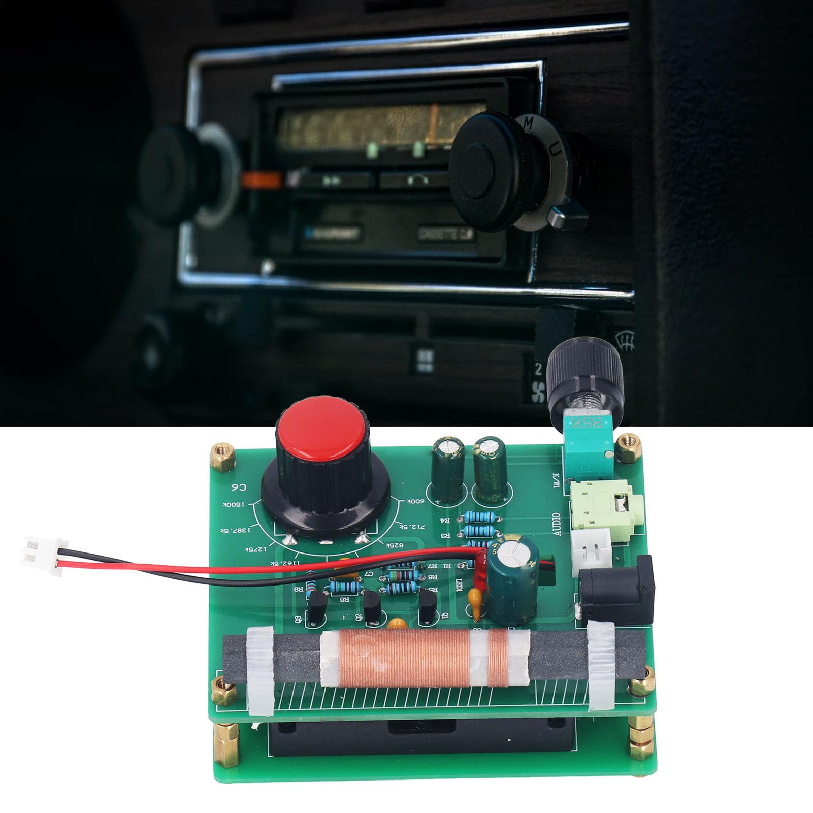 Kit Trasmettitore AM 20-500 MW Antenna 2-5 M Regolabile 530-1600kHz 3,5mm Input Suono