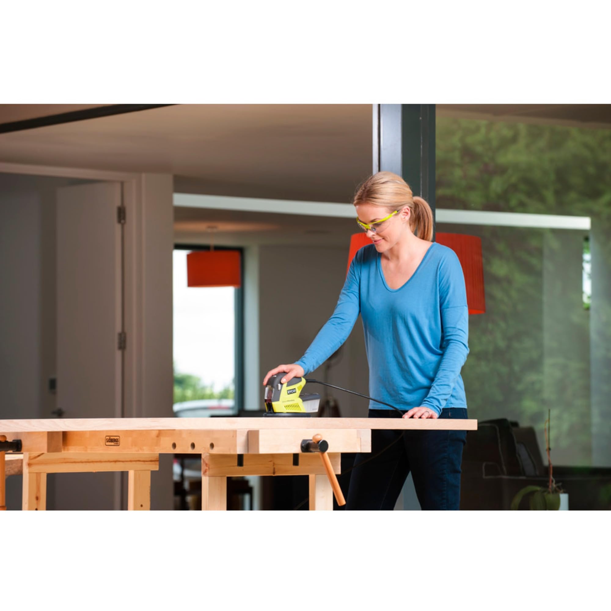 Ryobi RPS100-S - Lijadora multilijadora (180 W, 5 hojas, incluye lijadora de dedos para un lijado preciso)
