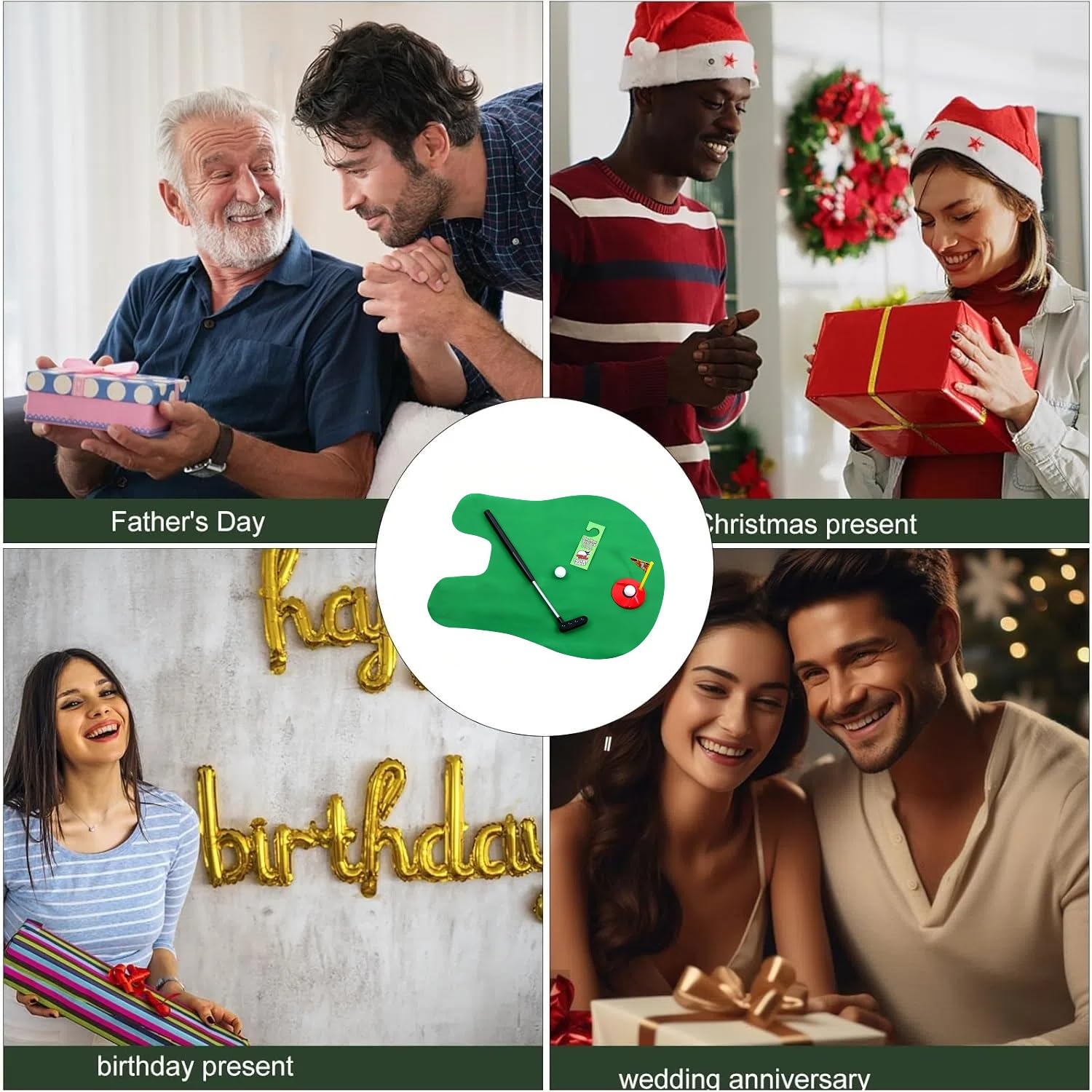 Kiuiom Funny Potty Putter,Mini-Golf para Baño,Juegos de Golf para Inodoro,WC Juego de Golf con Palo,2 Pelotas y Colgador para Puerta,Un Regalo Divertido para el Inodoro Que es Adecuado para Regalar