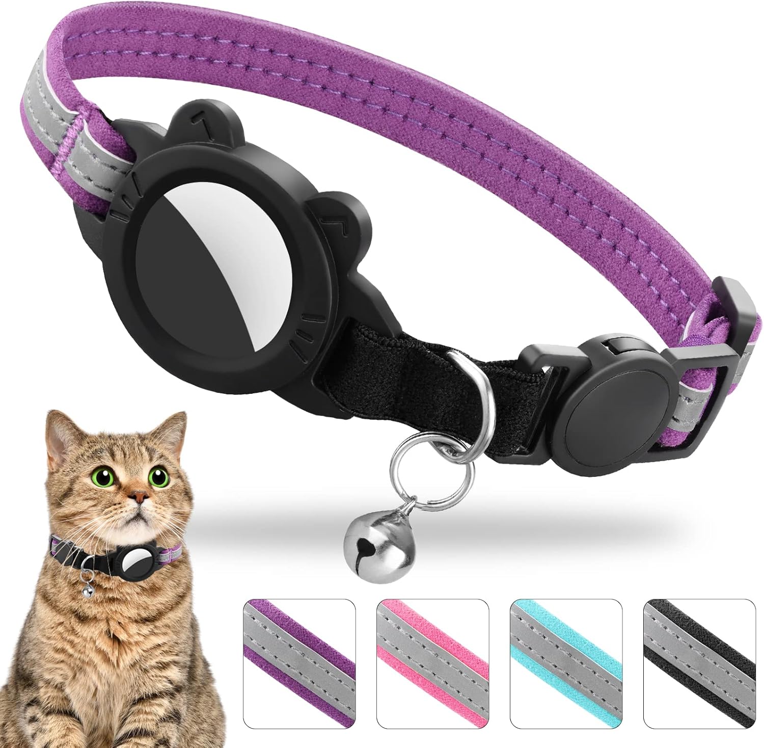 Pet Supplies Upgraded AirTag Cat Collar Breakaway Reflective
