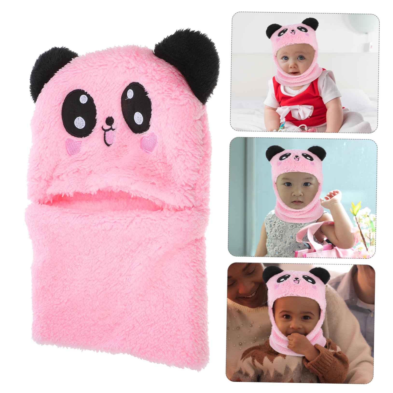 ibasenice 4pcs Gorro Bufanda Caliente Cálido Gorro De Invierno Sombreros De Invierno Sombreros De Bebé Recién Nacido Sombrero De Niña De Sombrero para Niña Rosa Shu Pelusa