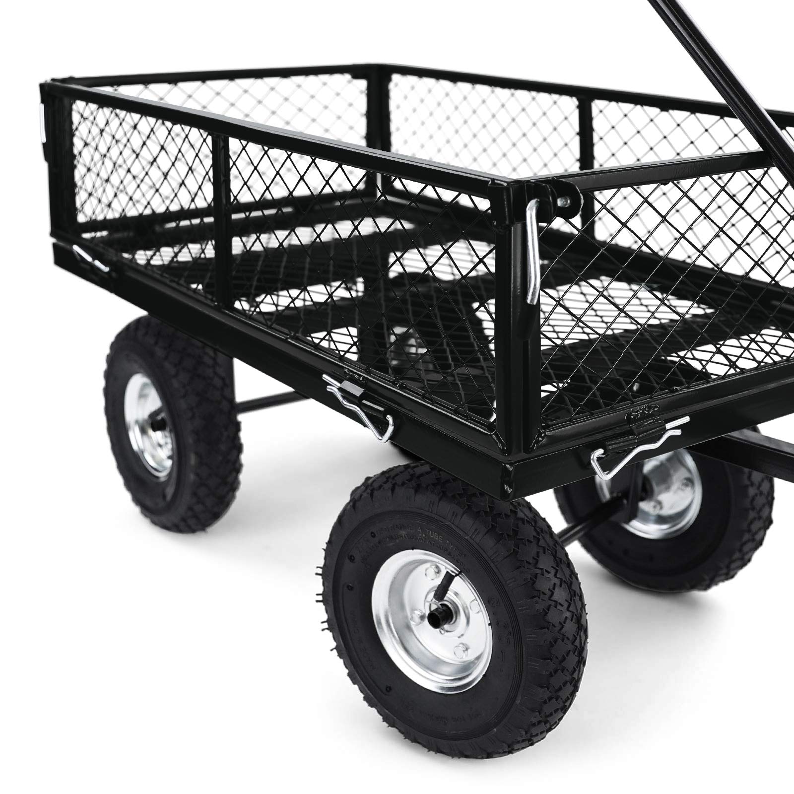 Transport Gitterwagen Handwagen Bollerwagen Seiten klappbar bis 250kg Schwarz