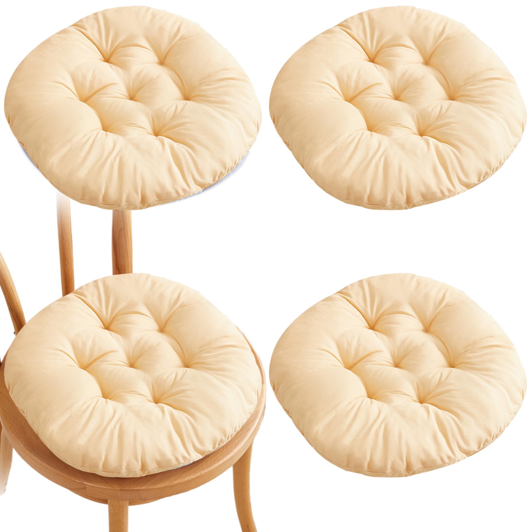 Cojín de piso redondo para yoga y balcón pack de 4 almohadas suaves para sala de estar