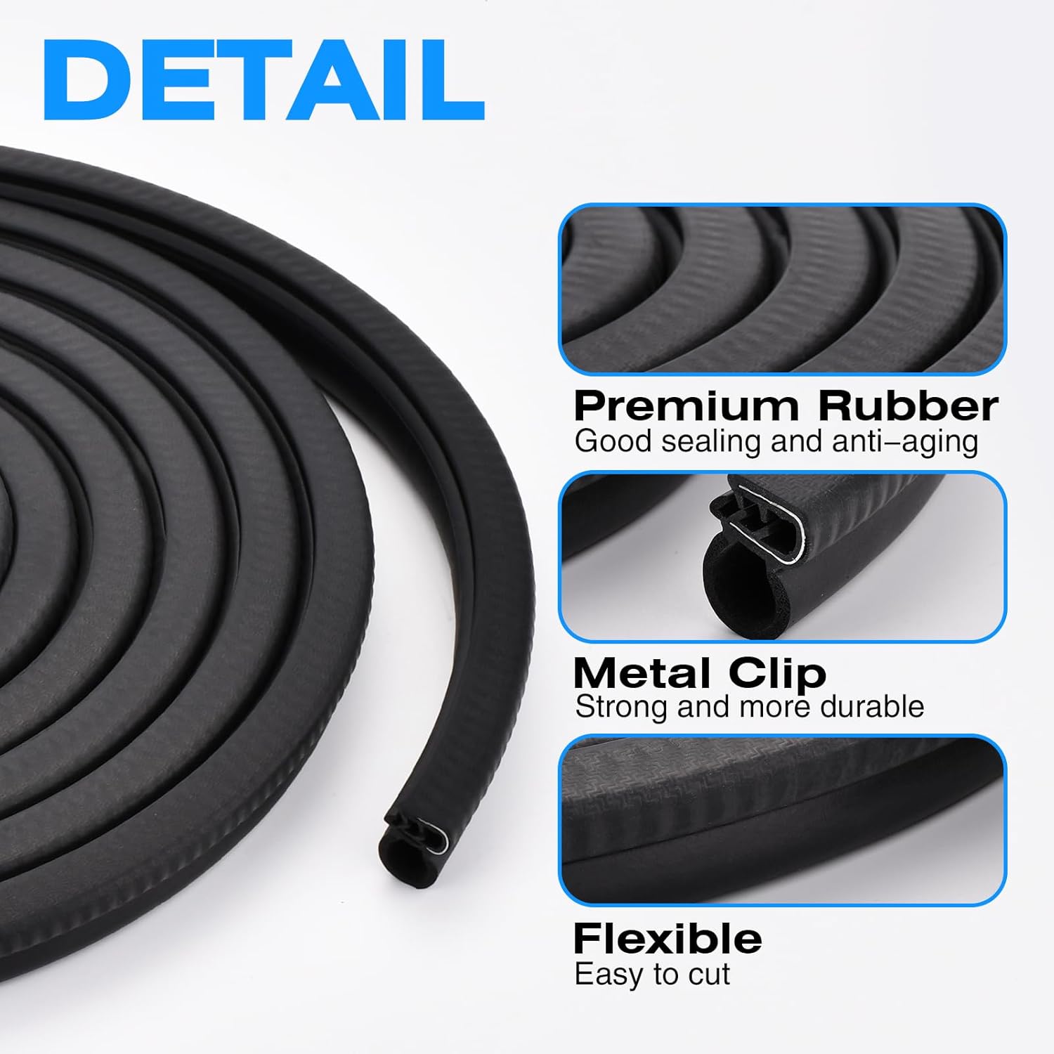 Door Weather Stripping Seal Compatible with 1986-2007 Peterbilt 377 359 379 330 360 370 380,Rubber Front Door Weatherstrip Replace#20-10985-644 R60-6001-650