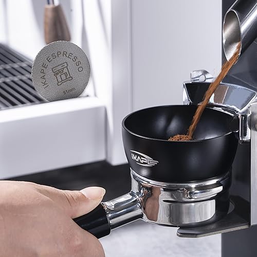 Miniatura 10 de IKAPE Juego de embudo de dosificación magnético, anillo dosificador de espresso de 2.087 in V2 y kit de pantalla de disco compatible con