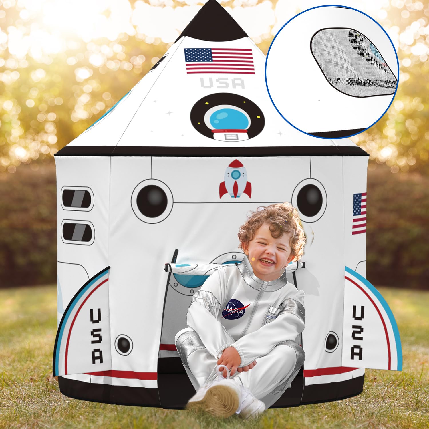 5pcs Kids Tent And Astronaut Costume Luxury Set Spaceship Tent