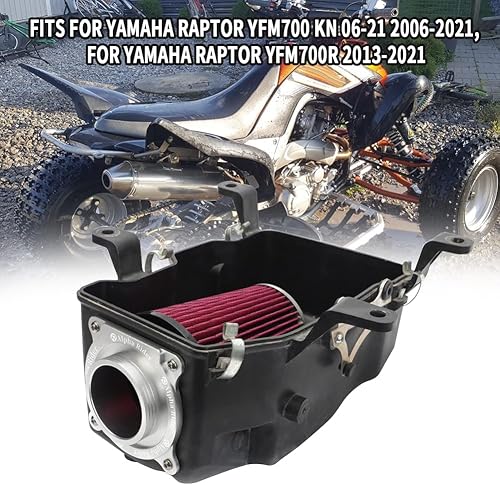 Miniatura 2 de Motoparty Kit de filtro de aire del motor para Yamaha YFM700 Raptor 2006-2021, YFM700R y YFM700R SE 2006-2021, con adaptador de admisión y soporte
