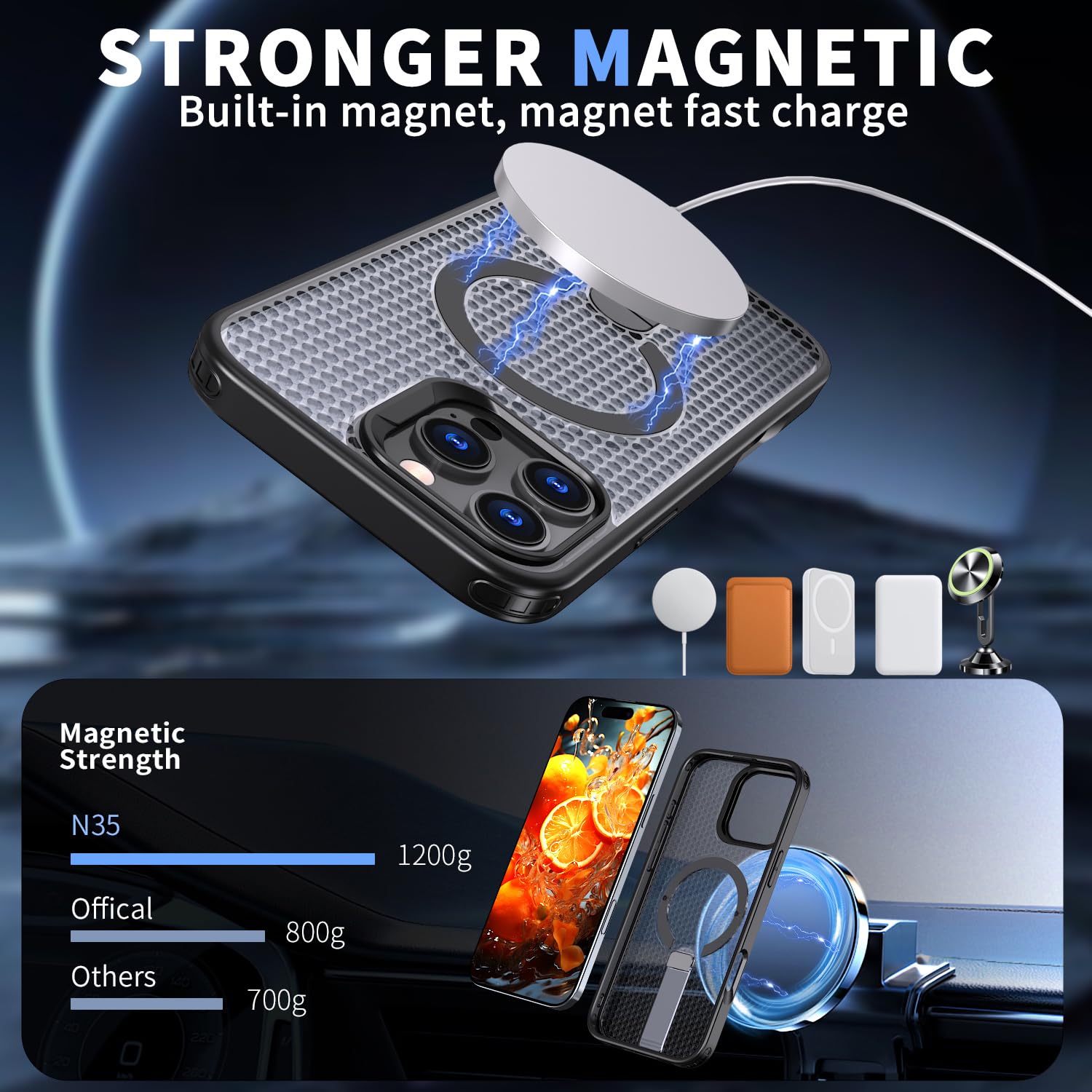 Dqtaoply Wäreableitungs Hülle Für IPhone 16 Pro, Ultra Dünne PC Case