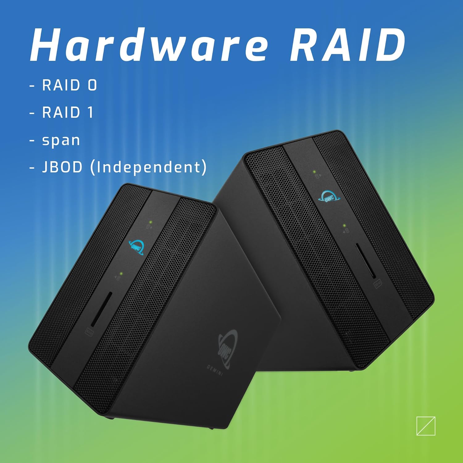 OWC Gemini Thunderbolt Docking Station illustrating hardware RAID options