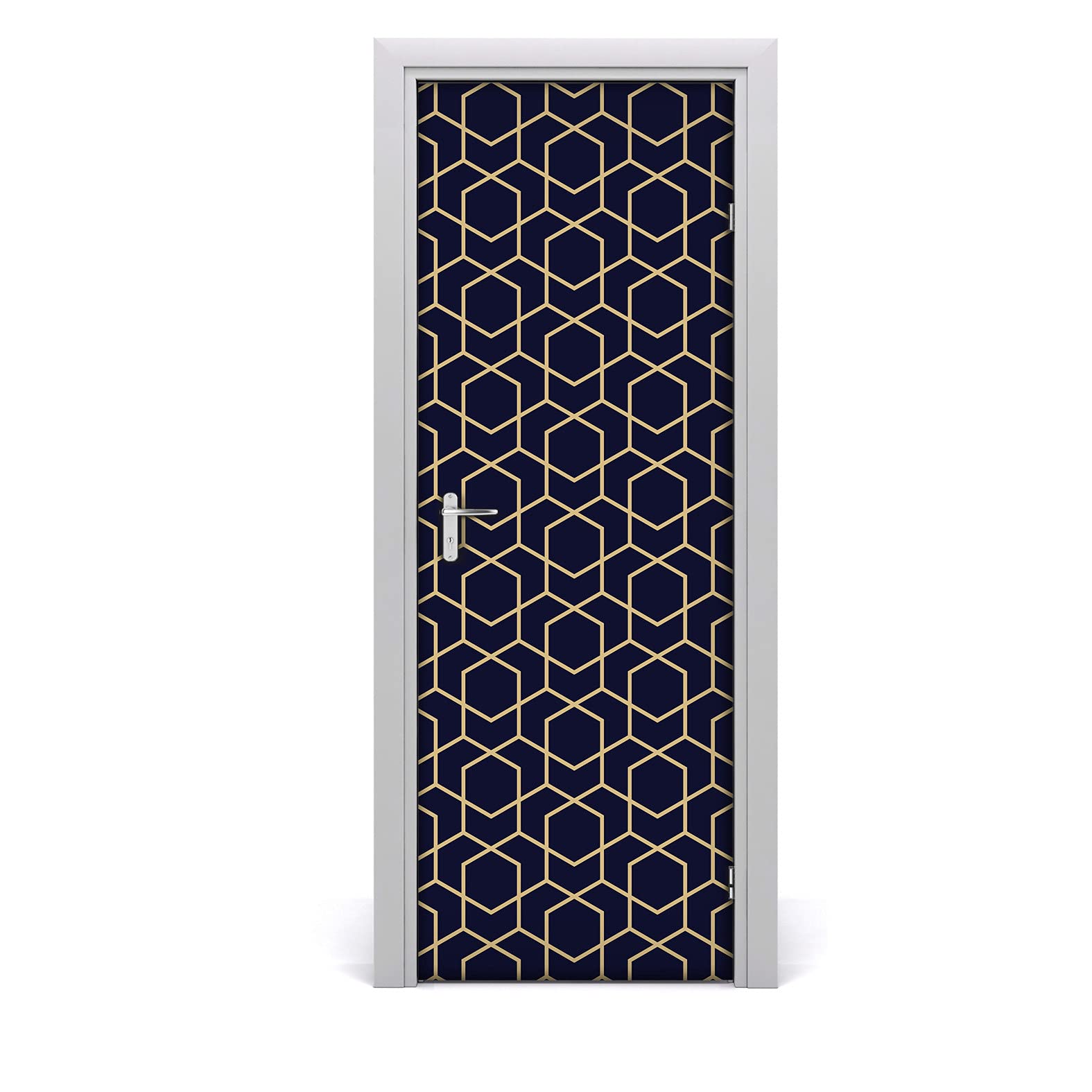 Autocollant de porte 77x200cm Coloray avec motif de cubes de forme abstraite