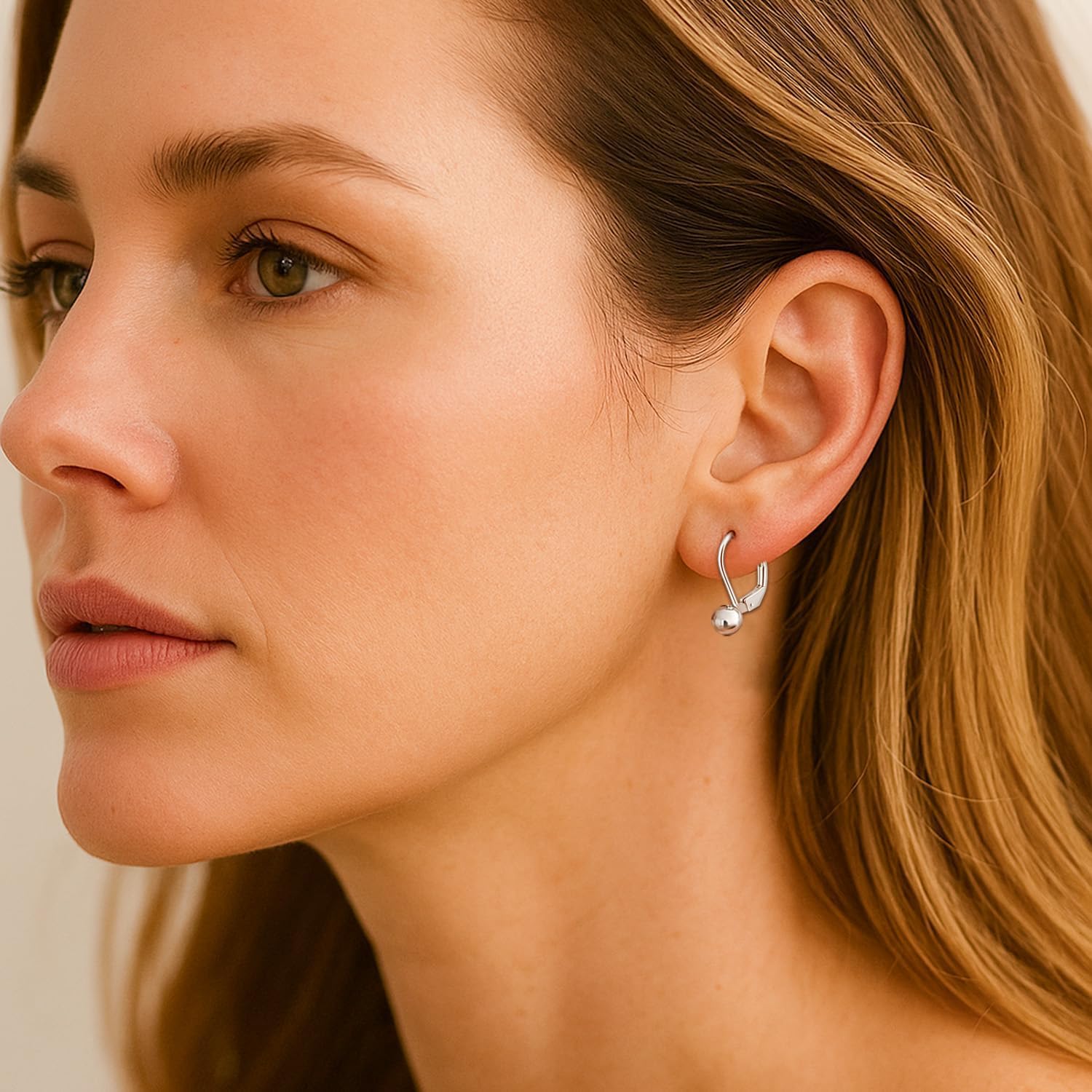 Charmsy 925 Sterling Silver Leverback Earrings for Women | Classic Bead Ball, Hammered Mirror Ball & Pearl Drop Dangle Earrings