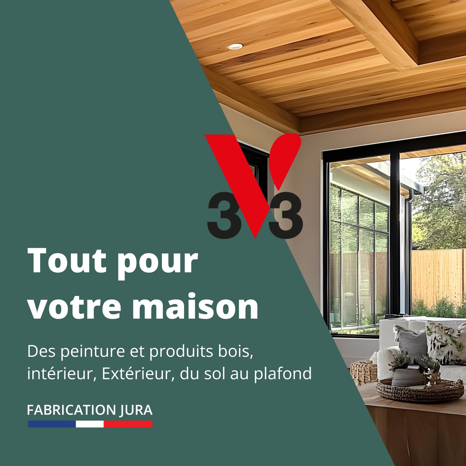 V33 - Blanc Essentiel - Peinture Intérieure - Peinture Murs, Plafonds et Boiseries - Application Rapide & Facile - Couvre en 2 Couches - Chantier Rapide Recouvrable en 3h - Blanc Durable - Velours 10L