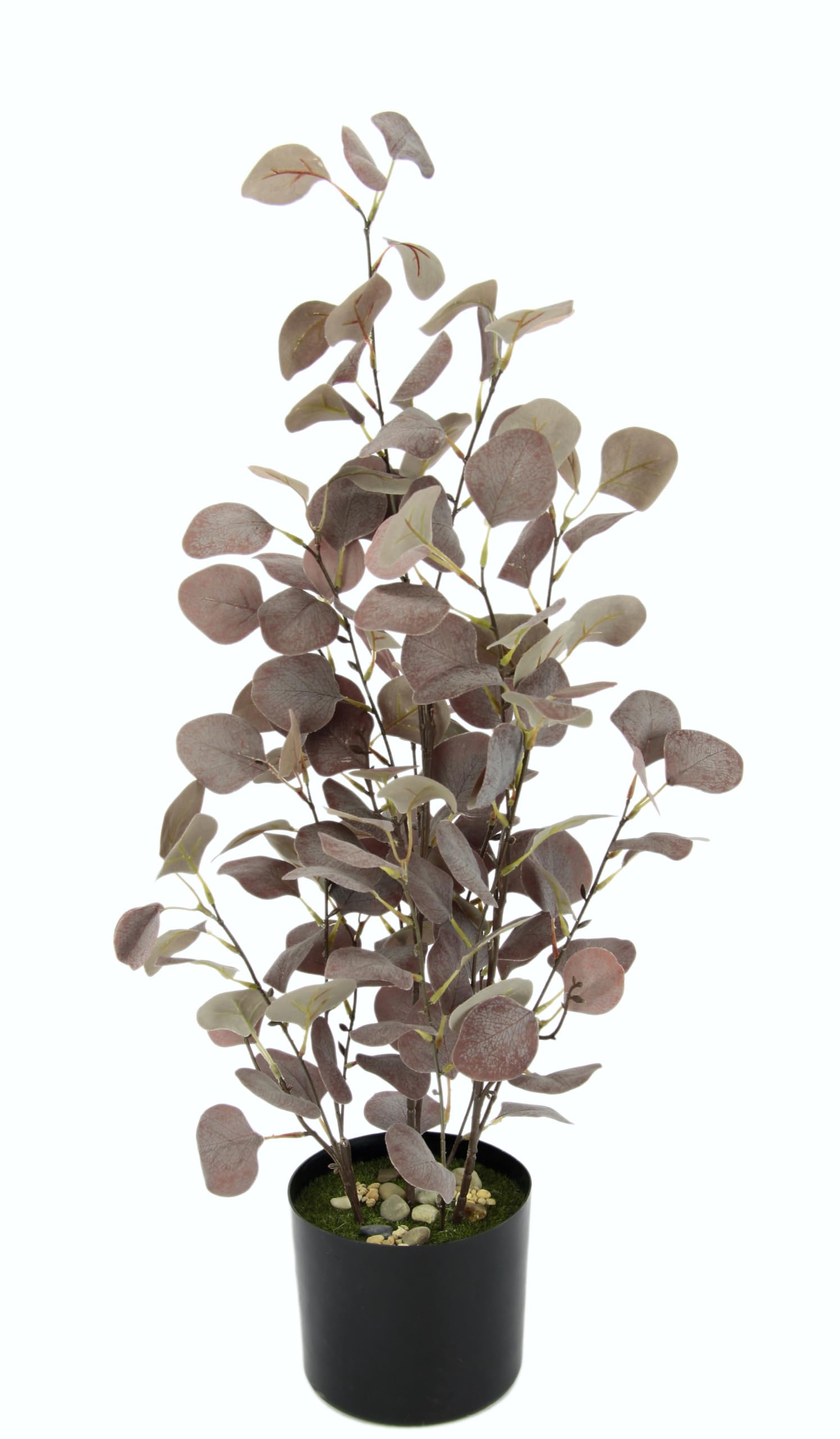 Künstliche Pflanze Eukalyptus im Topf Deko Strauch Busch Eukalyptusstamm natürliche Eukalyptusblätter Kunstpflanzen Kunstblume Künstlich Grünpflanzen Silber Dollar Blätter Deko Balkon Garten Grau