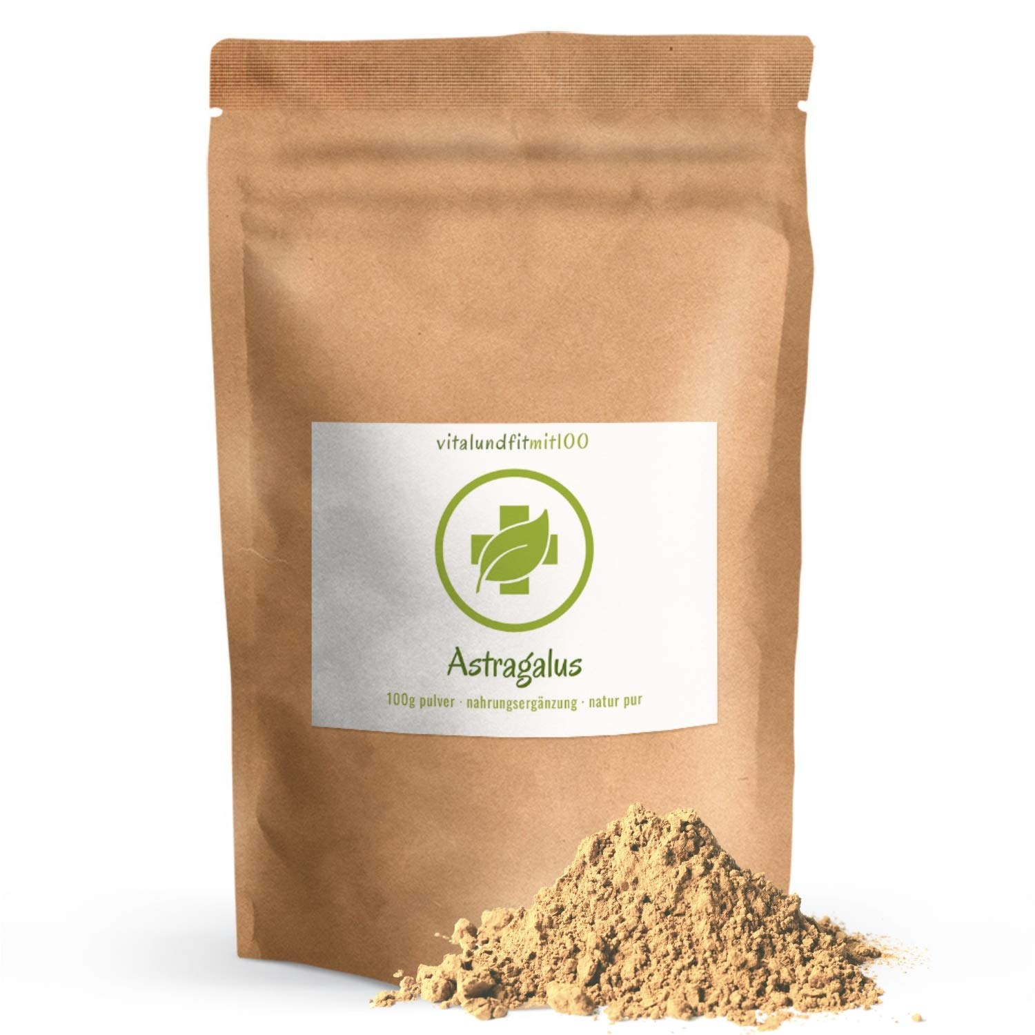 vitalundfitmit100 Astragalus Extrakt Pulver 100g – Astragalus Wurzel Extrakt – Standardisiert mit Polysacchariden
