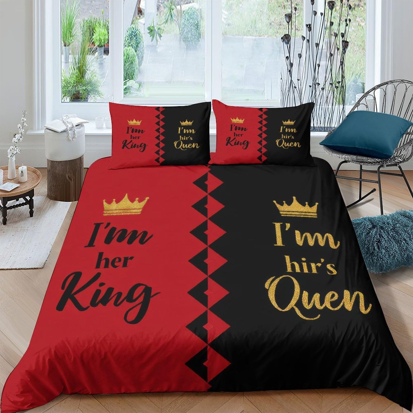 Romantisches Pärchen-Design 3D-Druck 3er-Set Bettdeckenbezug Kuschelbezug Mikrofaser Hypoallergen Staubmilbenfest für Jungen Mädchen Frauen Super King（260x220cm）