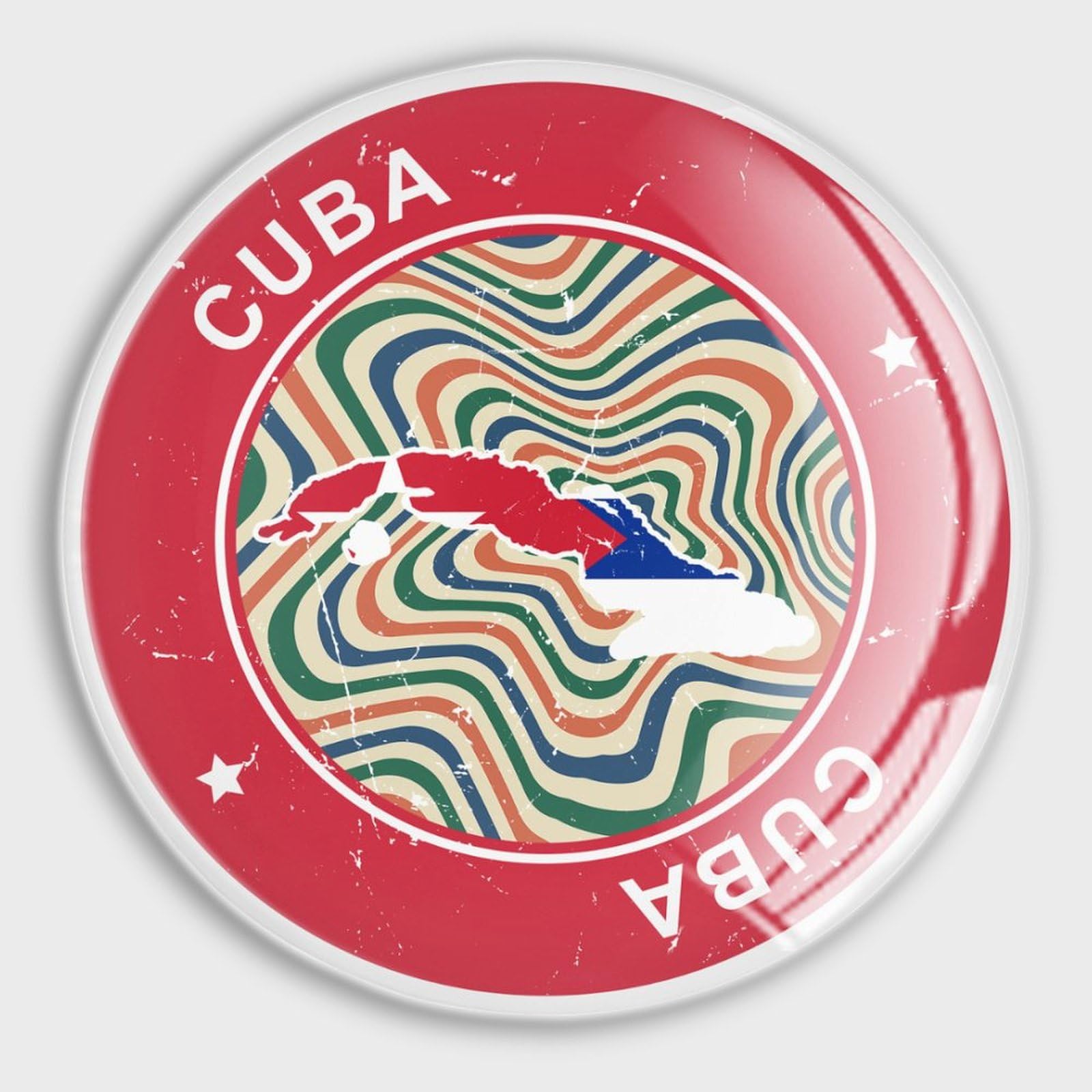 Aimants de réfrigérateur Cuba en verre pour fixer vos papiers