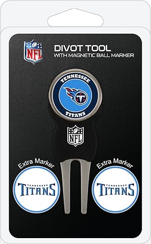 Vista 6 de Team Golf NFL Divot Tool con 3 marcadores de pelota de golf, marcadores son magnéticos extraíbles de doble cara esmaltado