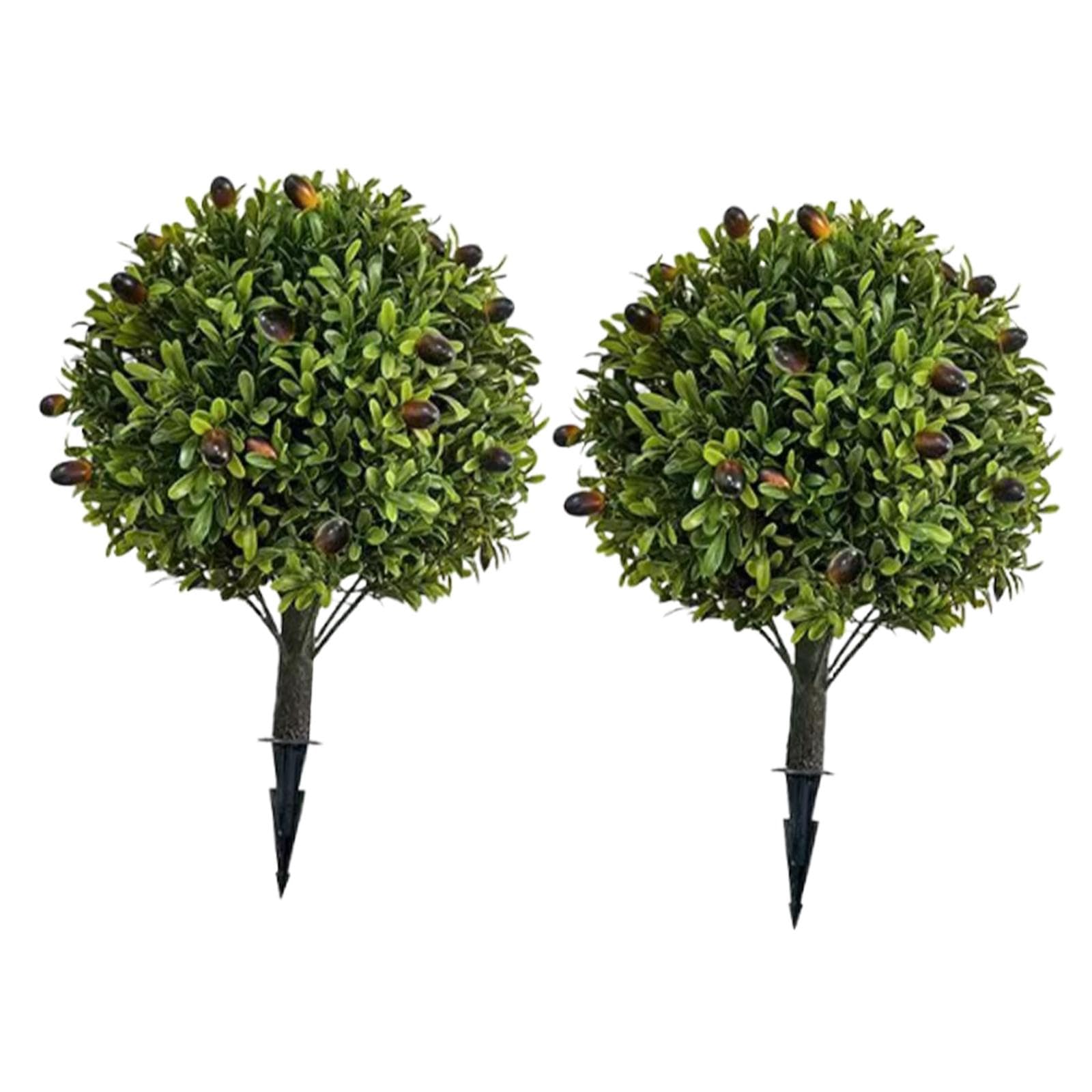 2 Arbres Topiaires D'extérieur avec Piquet pour Jardin de Ferme de 90cm