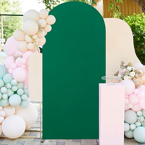 Miniatura 3 de FUHSY Cubierta de arco de elastano de 6 pies, cubierta de arco verde oscuro, cubiertas de arco de fondo elástico, paneles de arcos, telón de fondo,