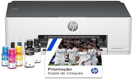 Impressora HP Smart Tank 210 com Tanque de Tinta Colorida - Com Wi-Fi - USB 2.0 de alta velocidade. Funções da impressora: Imprimir. Cor: ‎Branco...