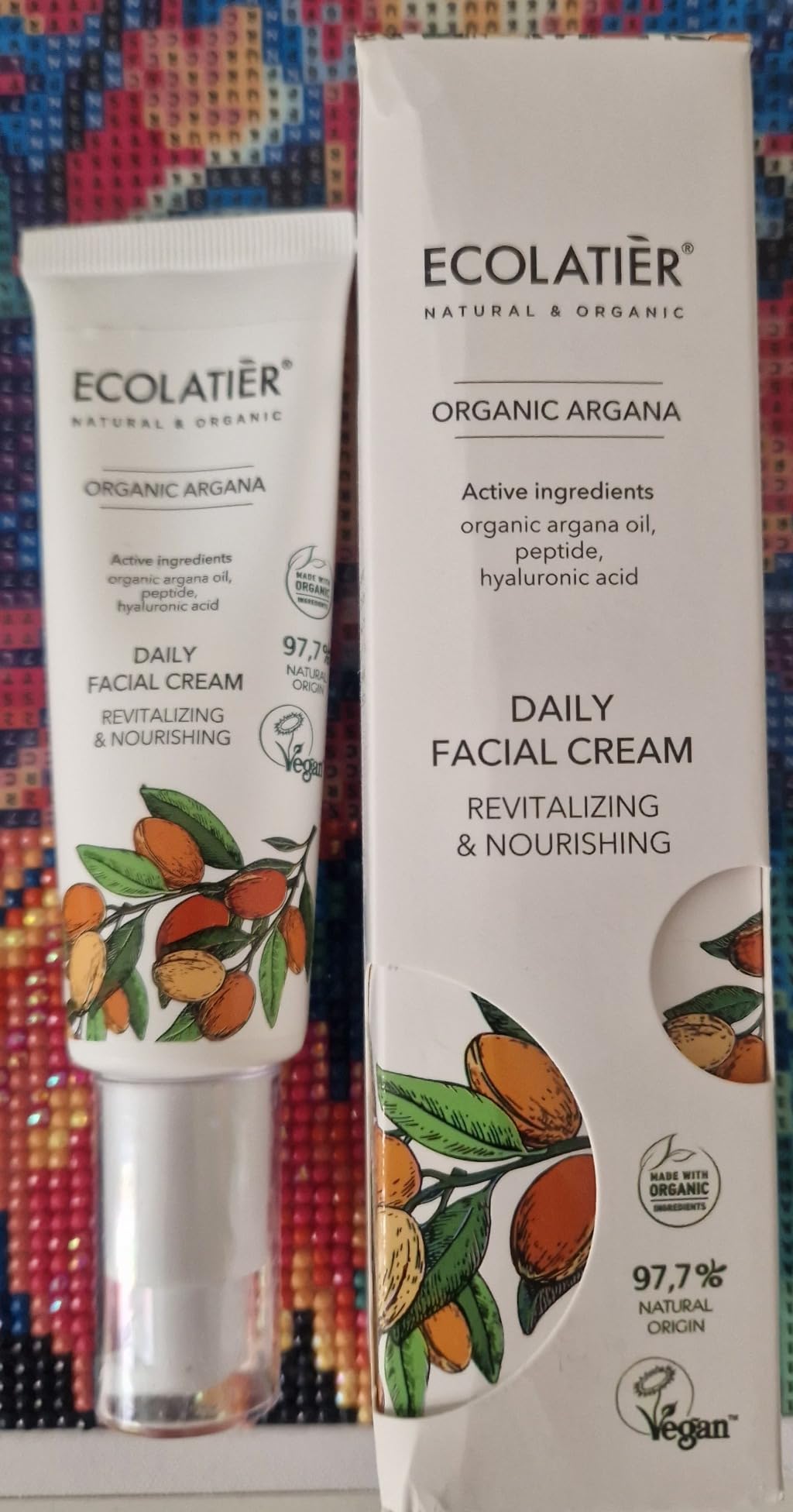 ECOLATIÈR Night Cream with Organic Argan Oil – Revitalizing & Nourishing, Anti-Aging Face Moisturizer with Vitamin C, Vegan, 97.7% Natural Ingredients, 1.7 Fl Oz - ECOLATIER
