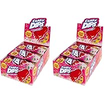 Chupa Chups Crazy Dips, Lollipop, Gusto Fragola, Confezione da 48 Bustine con Lecca Lecca, Lollipop con Polvere Effervescente e Scoppiettante