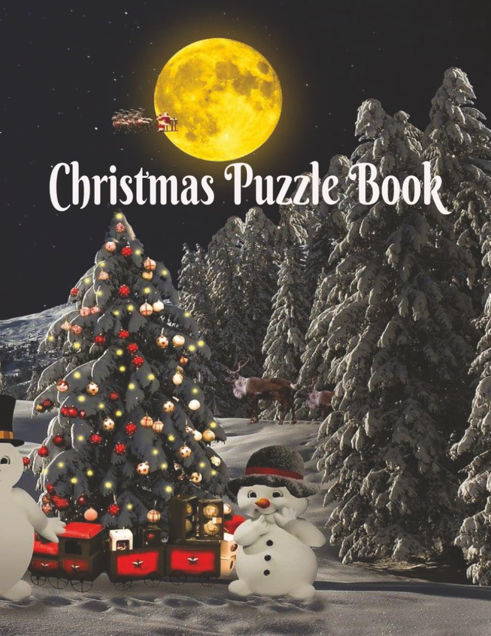Christmas Puzzle Book: Christmas Puzzle Book with Christmas themed word searches, crossword puzzles, sudoku, and nurikabe puzzles. Great stocking stuffer. Fun for all ages