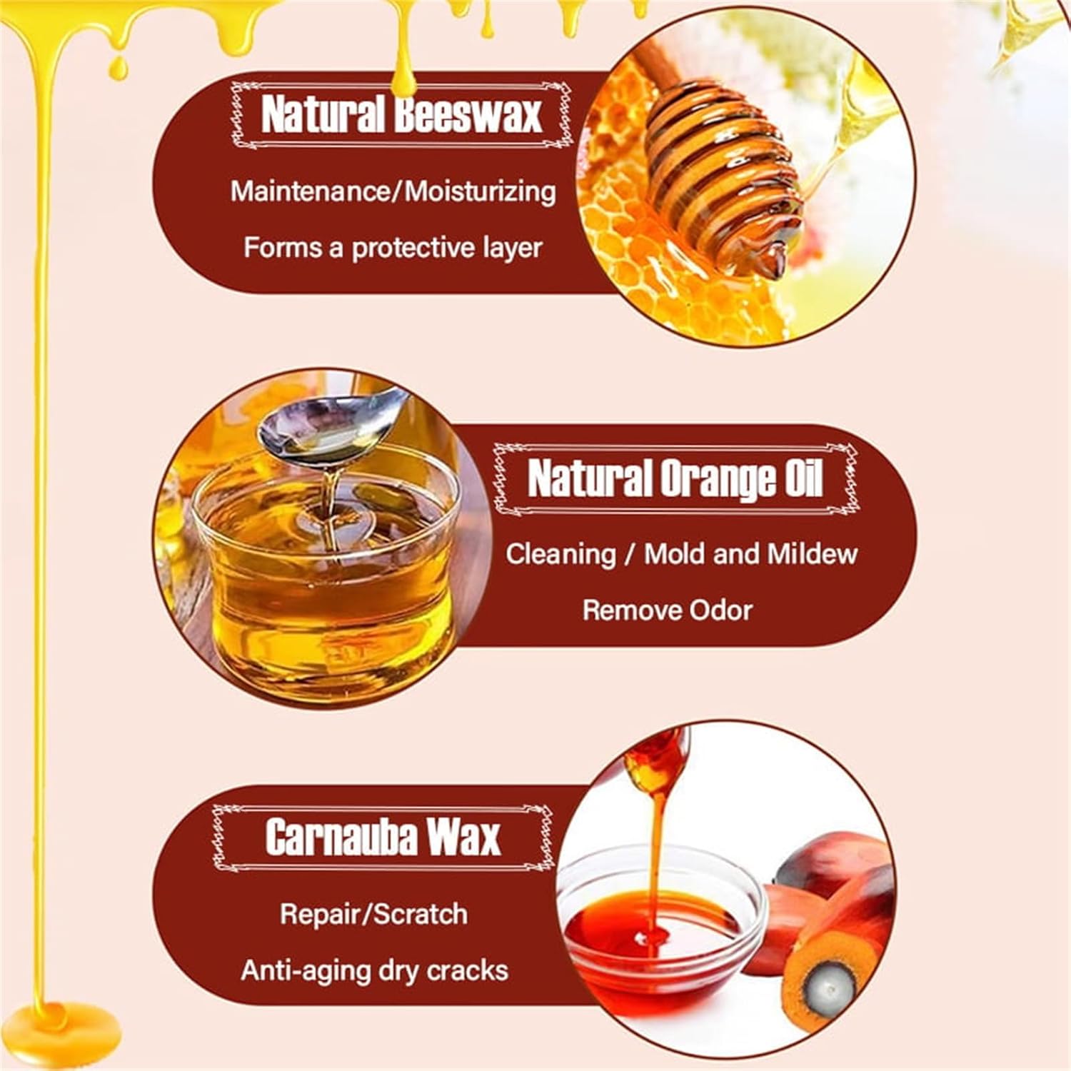 Natural Beeswax Orange Oil Wood Conditioner, Wood Polish Care Beeswax, Bees Wax Spray Furniture Polish, Natural Orange Oil Conditioner Spray for Floors (3) - Image 6