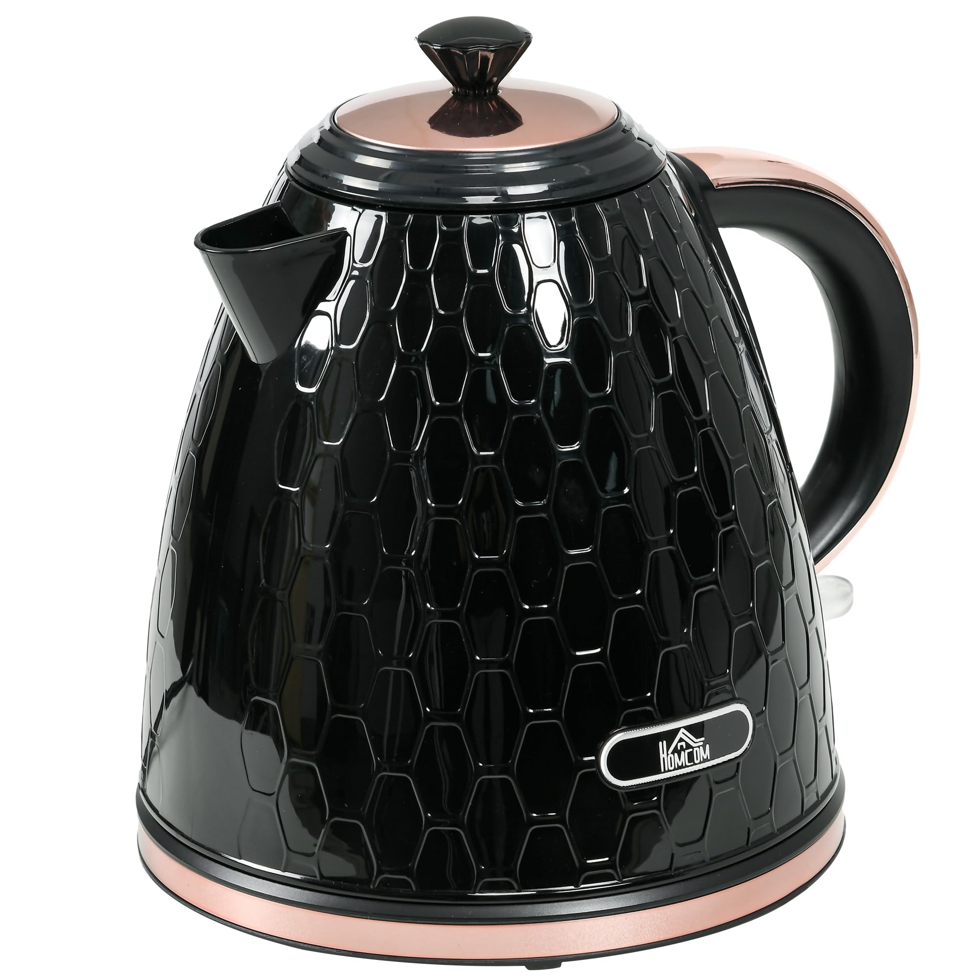 Homcom Electric Kettle, Fast Boil, 1.7L, 3Kw, Swivel, Auto Shut-Off, Black