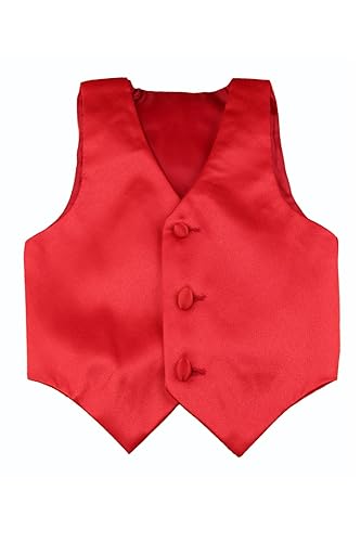 Chaleco formal de satén de 23 colores S-7 (XL (18-24 meses), rojo)