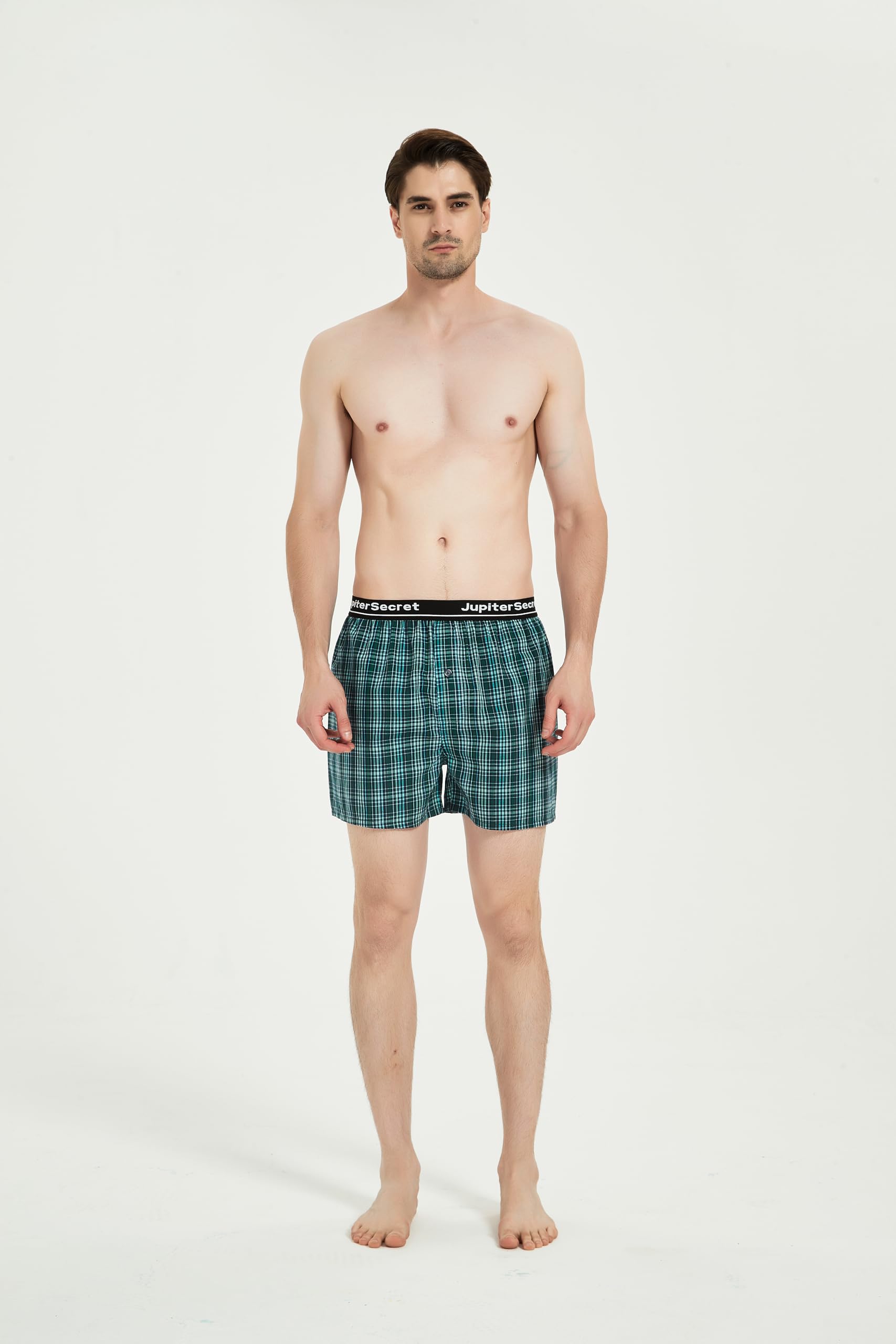 JupiterSecret Boxer Uomo 100% Cotone Morbidi e Traspiranti Mutande Uomo a Quadri Boxer Americani Uomo 6 o 12 Pezzi