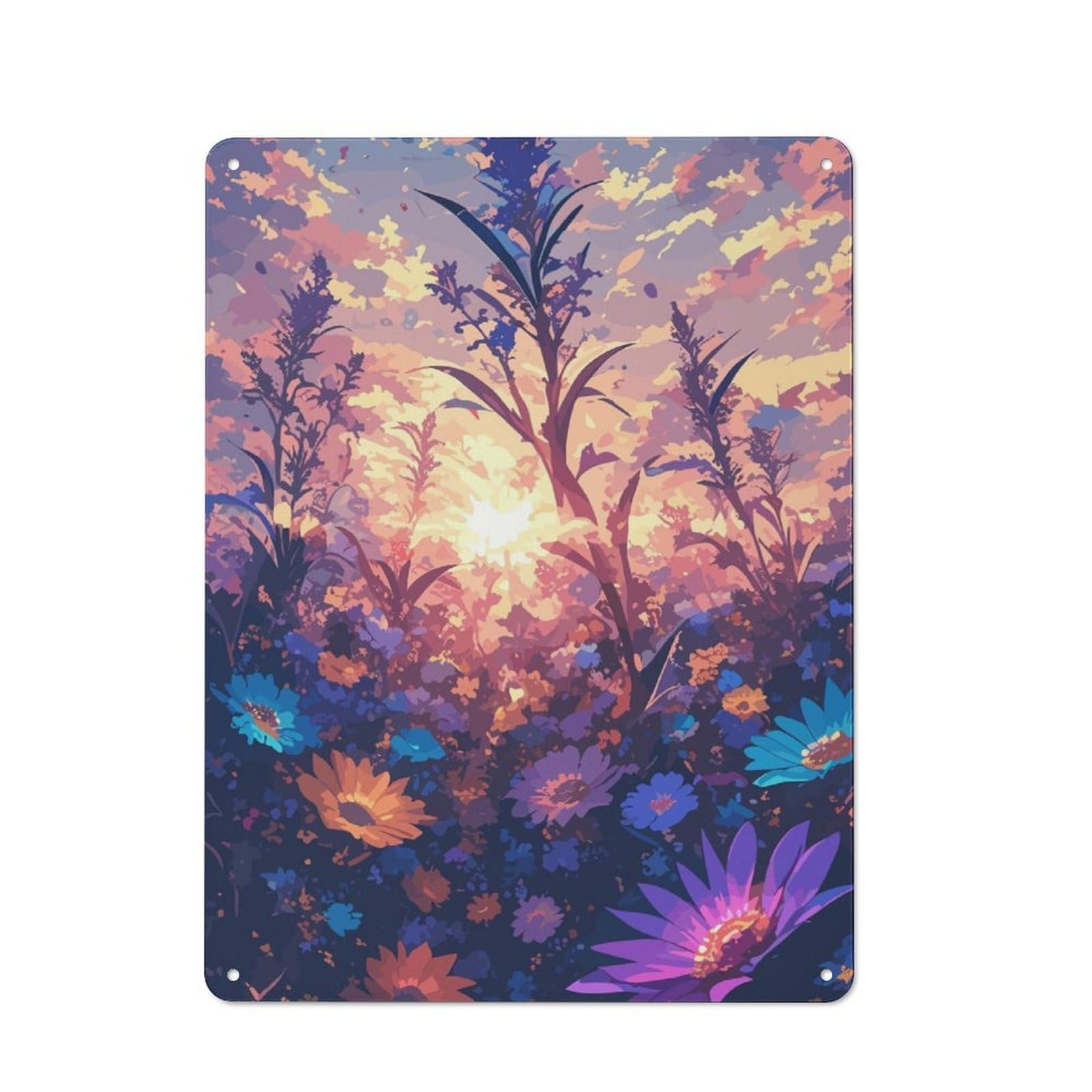 Junmoney Sunset In Garden Metal Sign 40X30cm With For Pub Or Café, Retro Decor, For Cooler-Month Interiors With Retro Character