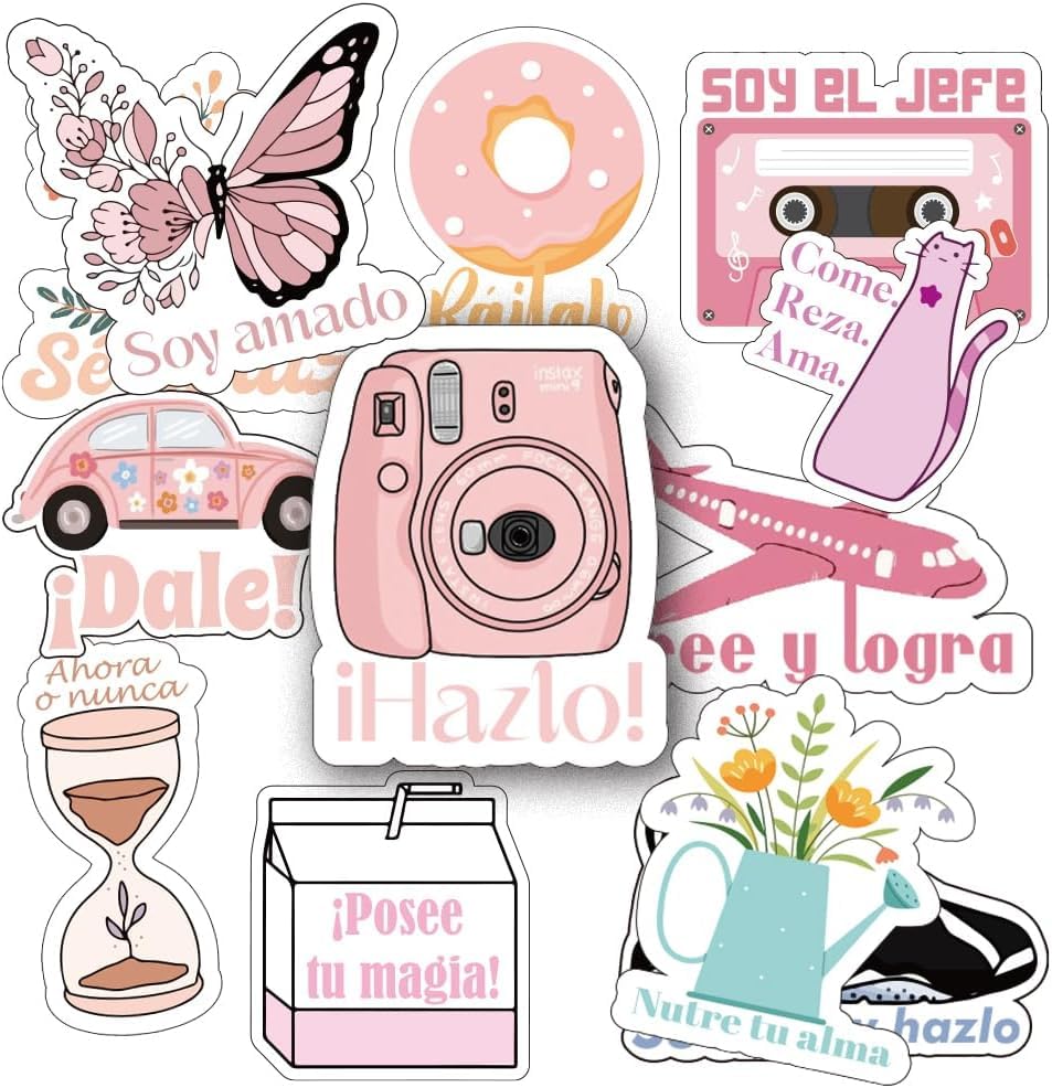 Image of 200pcs Spanish Motivational Decal for Teachers and Students | Inspirational Stickers | Positive Quote for Journaling Scrapbook, Vision Board