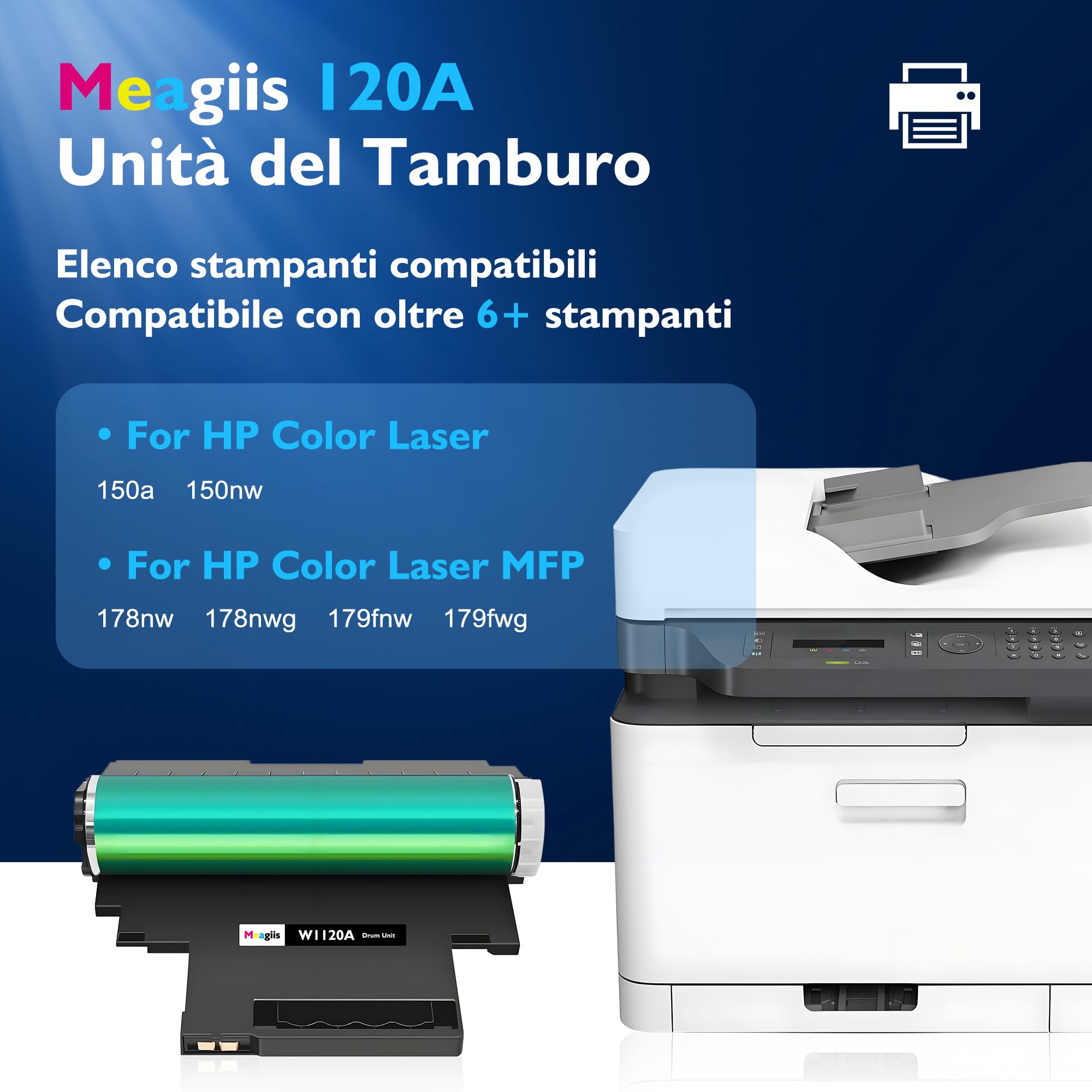 120A W1120A Unità del tamburo Compatibile per HP 120A W1120A tamburo per HP Color Laser 150nw 150a Laser MFP 179fnw 179fwg 178nw 178nwg (1 PACK)