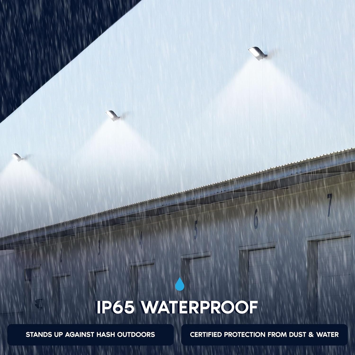 LUXRITE 35/50/60W LED Flood Lights Outdoor with Photocell Sensor, Up to 8760LM Super Bright Security Light, 3CCT 3000K-5000K, IP65 Waterproof, Knuckle and Trunion Mounts, UL Listed