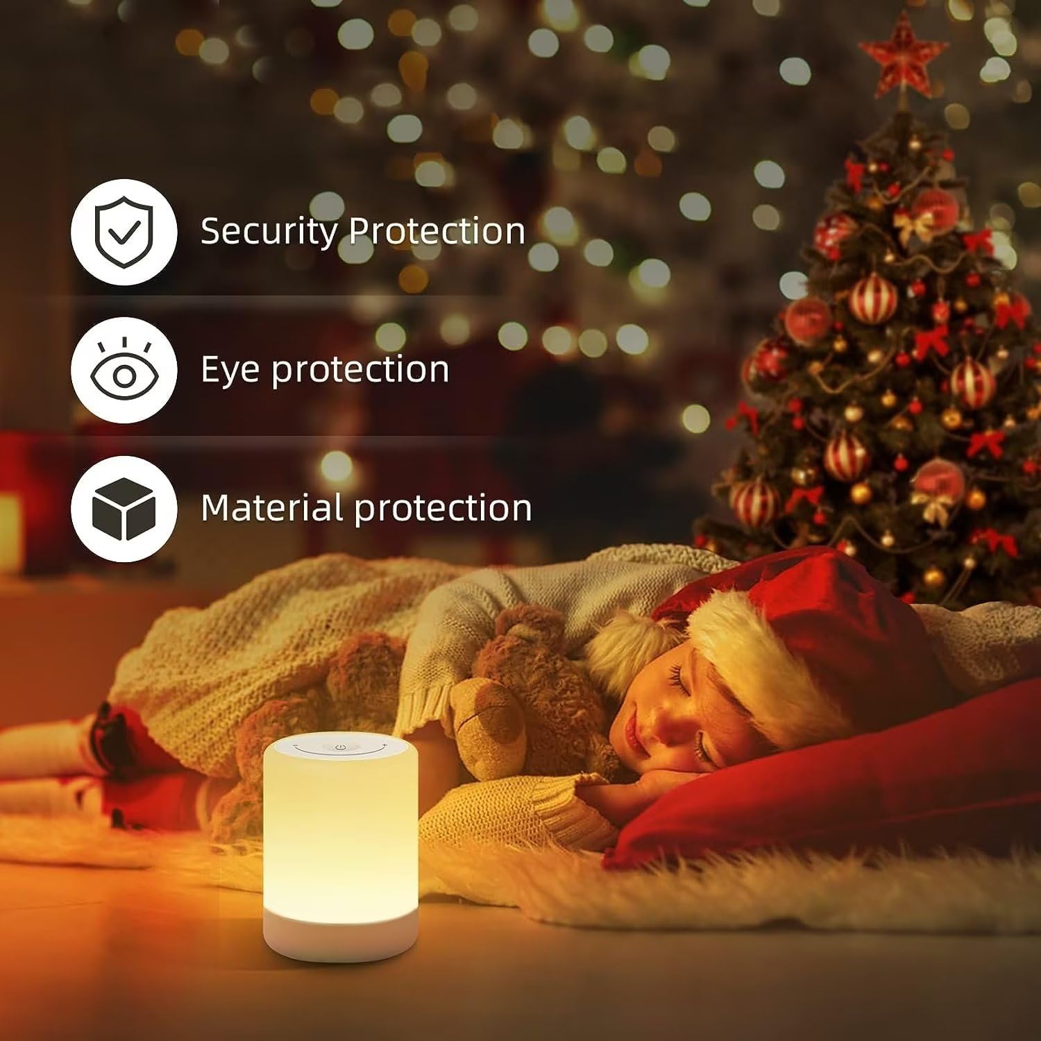 Luz De Nocturna Led, Lámpara De Mesita De Noche Control Tactil Regulable Usb Recargable Cambio De Color Rgb Para Niños Habitación (Blanco Cálido