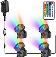 Vista 11 de 3000K - Luces de estanque blancas cálidas de 3000 K, focos LED sumergibles para paisaje, control de interruptor, impermeable, IP68, iluminación