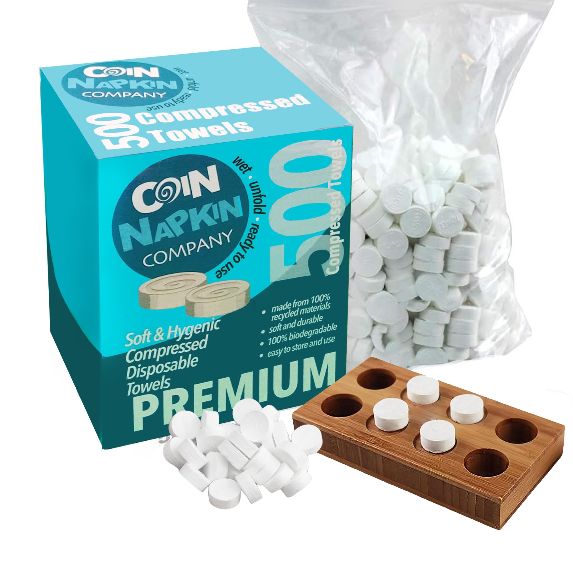 Coin Napkin Soft Compressed Towels Biodegradable Wipe Mini Coin Tissues Beauty Travel Camping Outdoor Accessories (500 Pieces)