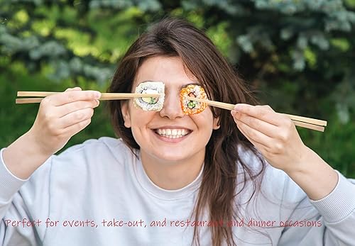 Miniatura 6 de Palillos desechables, palillos de bambú natural de 8.3 pulgadas, con mangas y separados, paquete de 50 pares