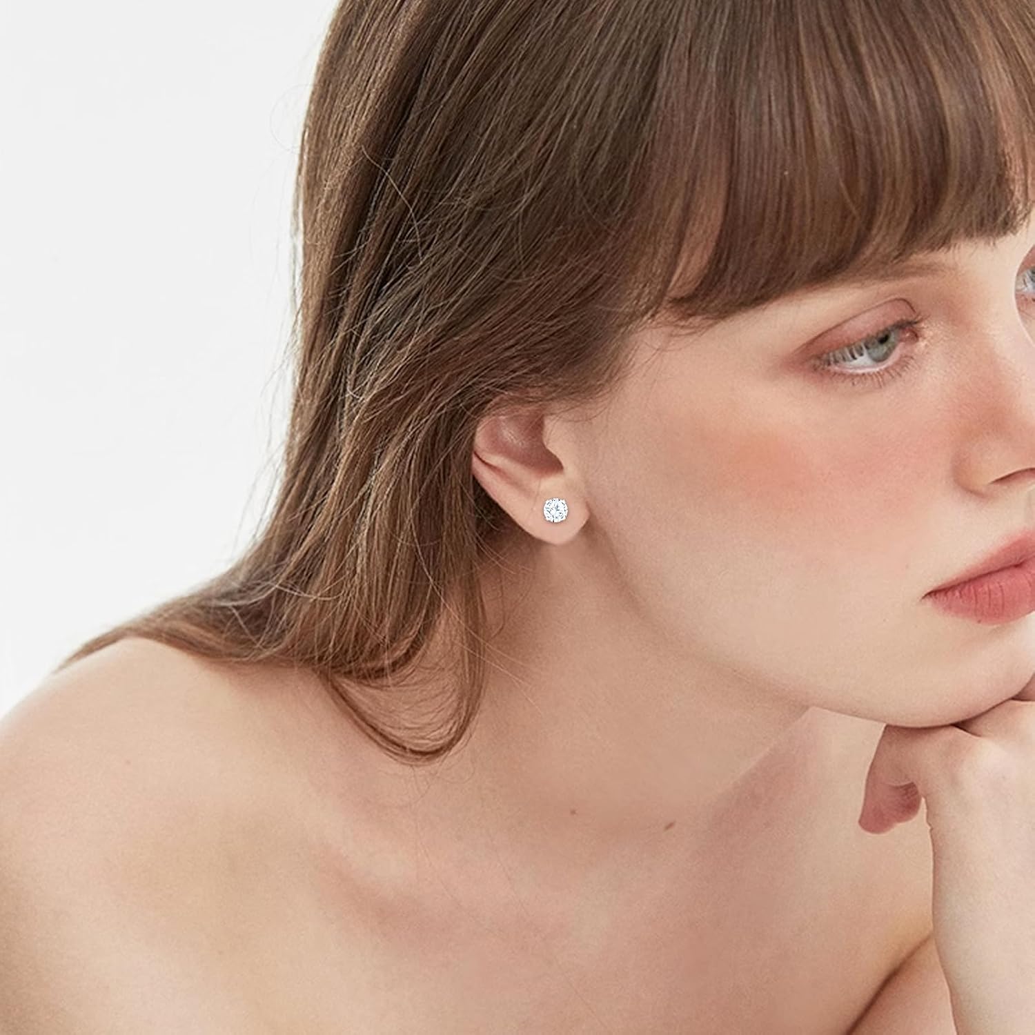 NEWITIN 12 Pairs Stainless Steel Stud Earrings for Men Hypoallergenic Earring Flatback Black Earring Set Screw Back Studs Inlaid Cubic Zirconia Stud Earrings for Women Men - Image 5