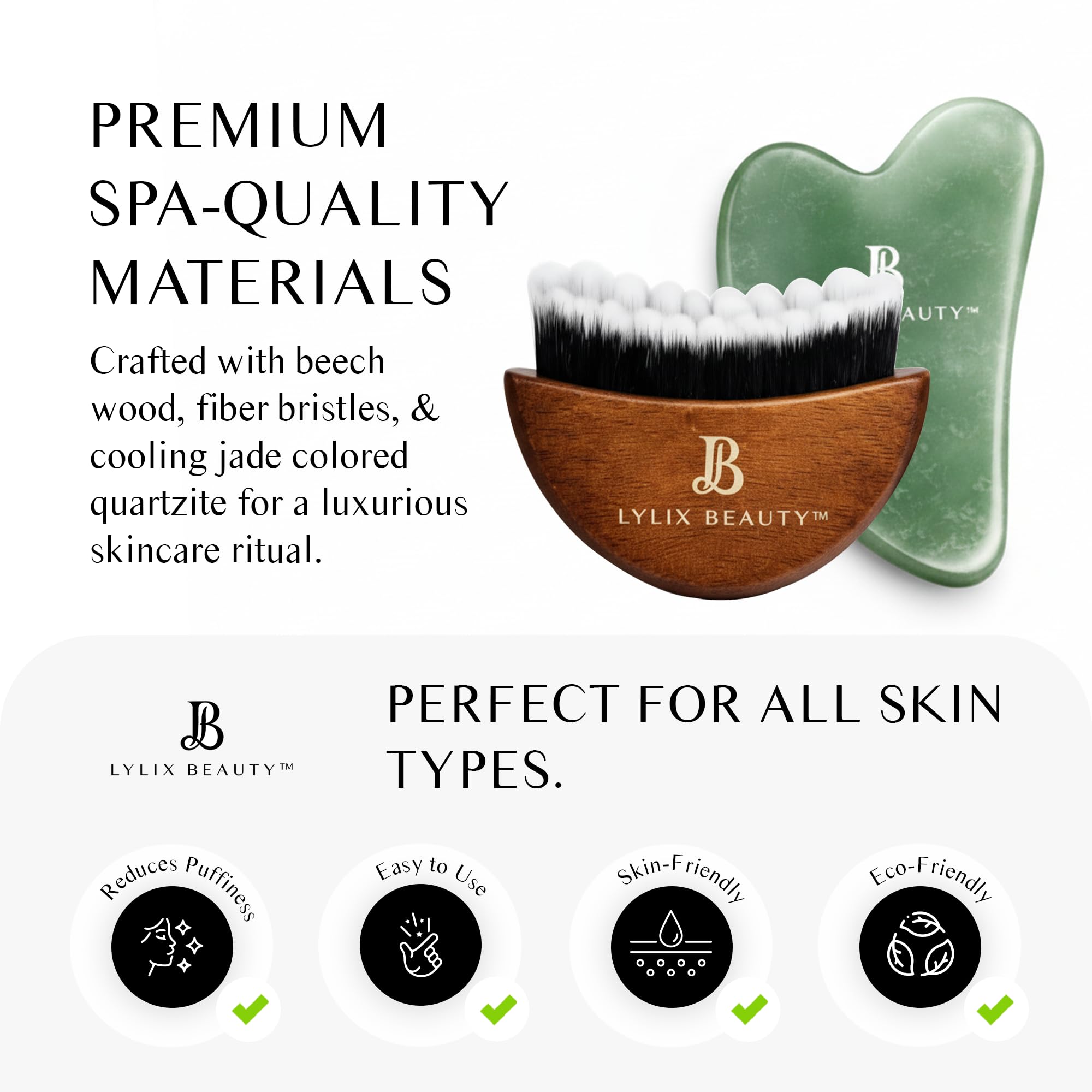 Amazon.com: Lymphatic Contour Face Brush & Jade Gua Sha Set for