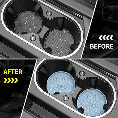 Miniatura 53 de ME.FAN Posavasos de silicona para automóvil, 2.75 pulgadas, universales, antideslizantes, empotrados, para el interior del automóvil, 4