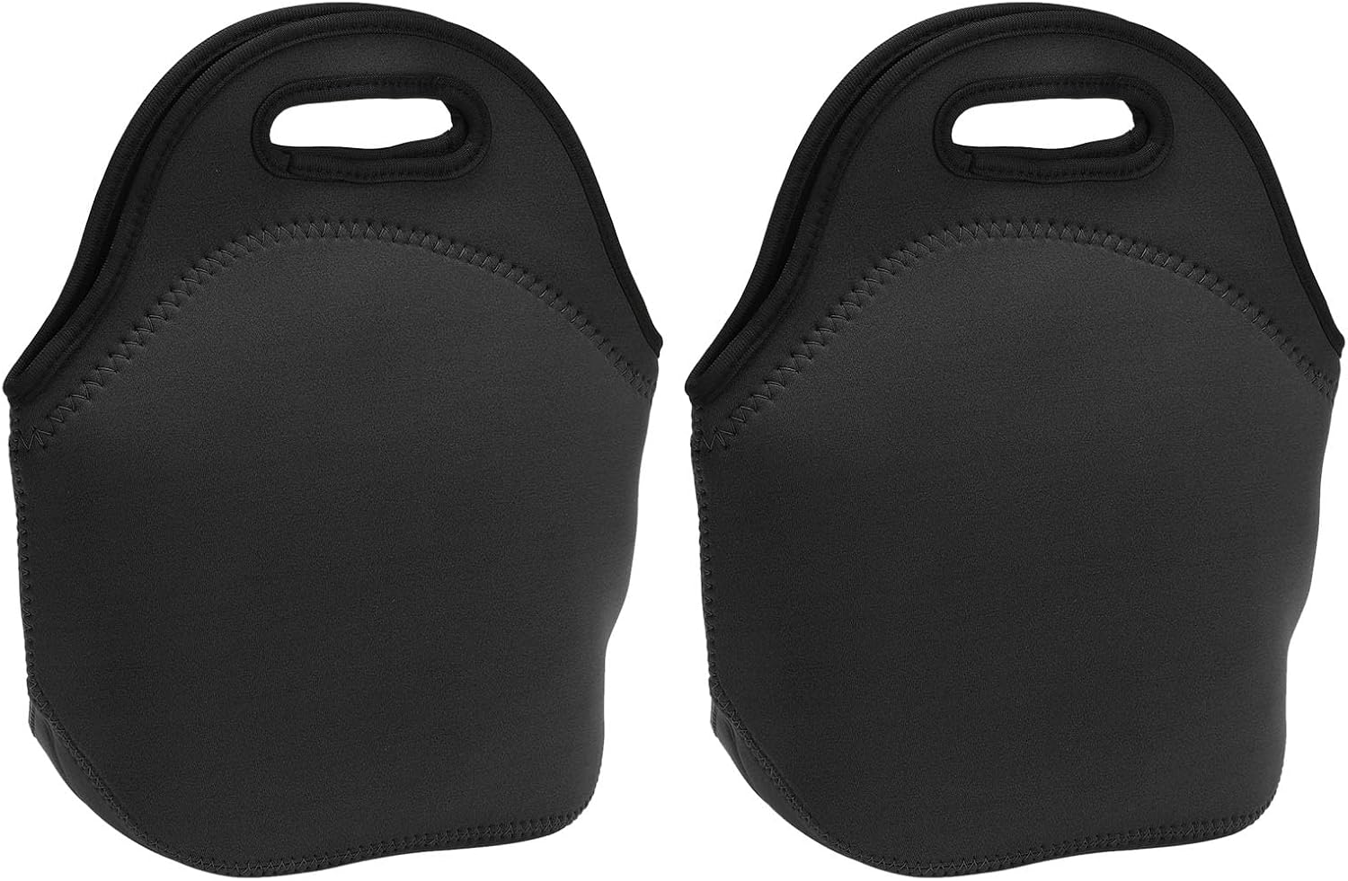 PATIKIL Neoprene Lunch Bags, 2Pack 12"x6"x12" Insulated Lunch Bags Reusable Bento Bags Thermal Lunch Tote for Men and Women, Black