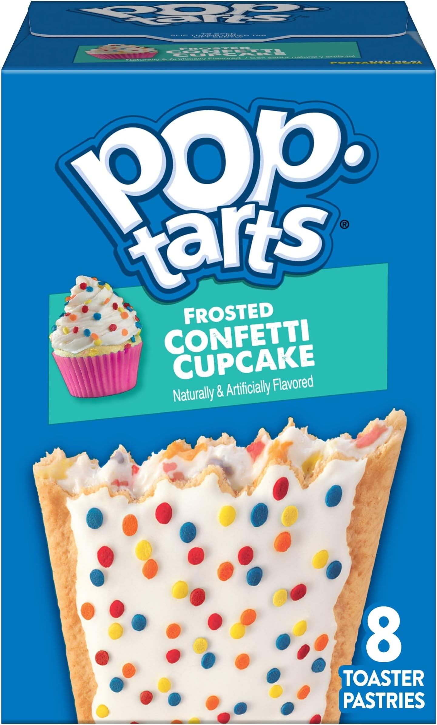 Pop-Tarts Toaster Pastries, Breakfast Foods, Kids Snacks, Frosted Confetti Cupcake (8 Pop-Tarts)