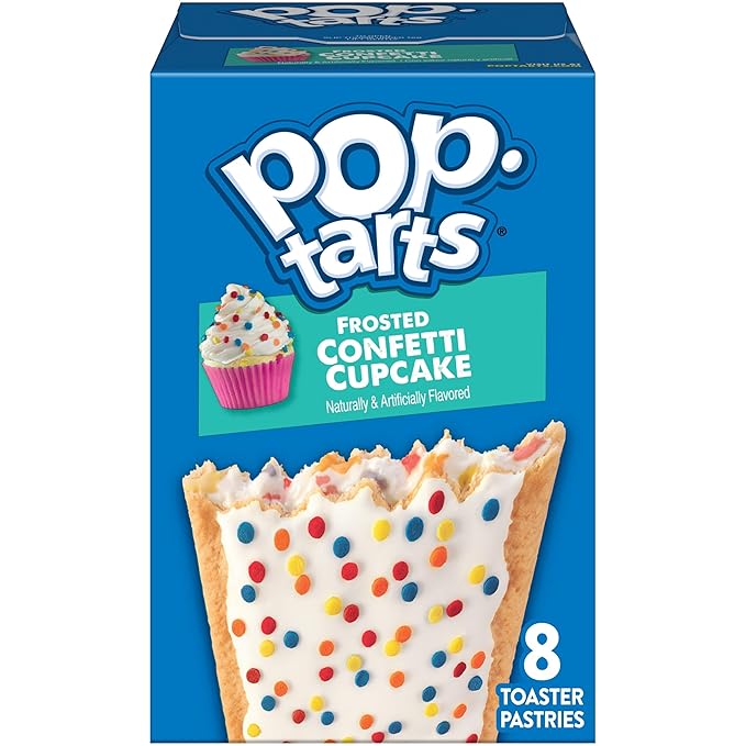 Pop-Tarts Toaster Pastries, Breakfast Foods, Kids Snacks, Frosted Confetti Cupcake (8 Pop-Tarts)